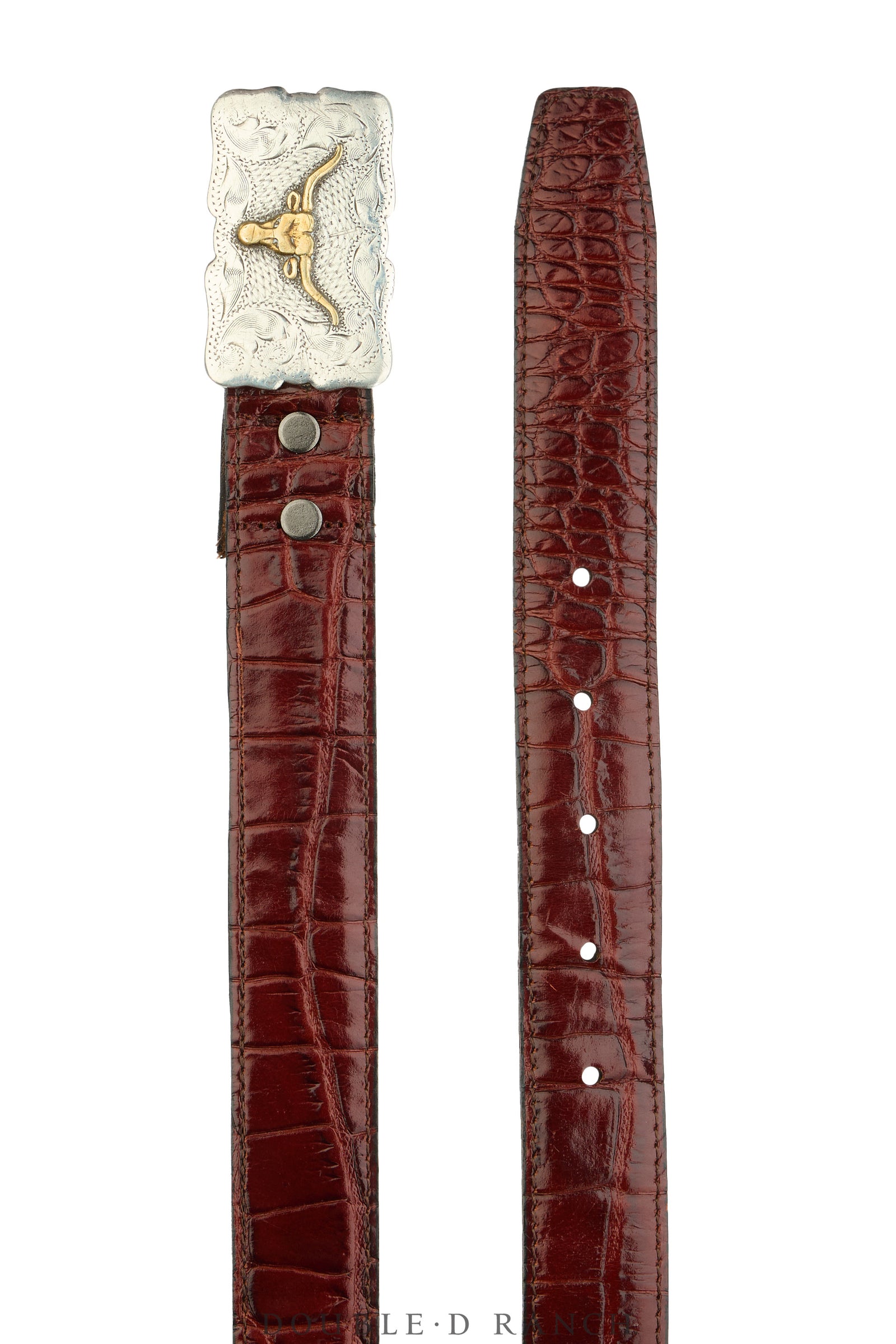 Belt, A Vintage, Buckle, Western, Engraved, Longhorn, Hallmark, Vintage, 1058