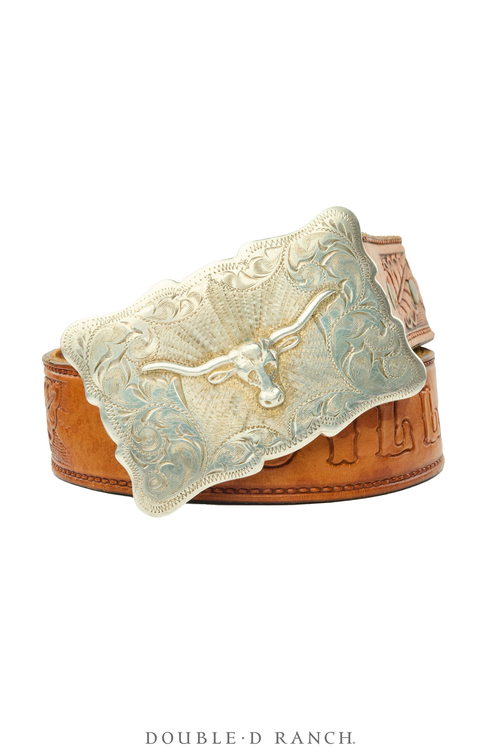Belt, A Vintage, Buckle, Western, Sterling Silver, Longhorn, Hallmark, Vintage, 1062