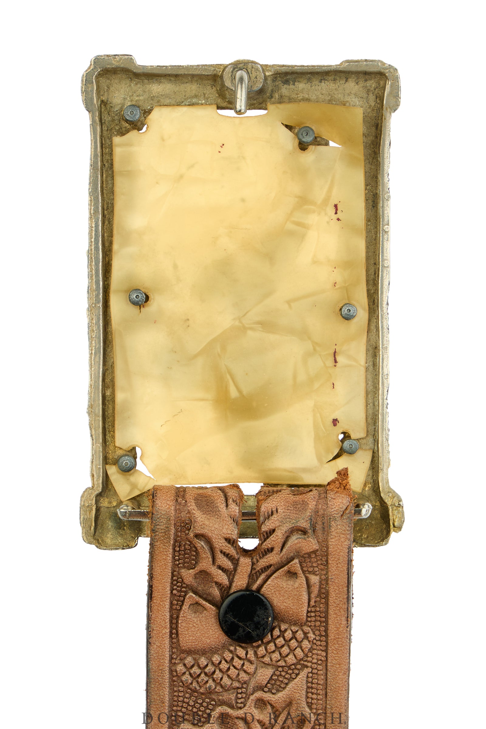 Belt, A Vintage, Buckle Kitsch, Western, Enamel, Calf Roping, Vintage, 1095