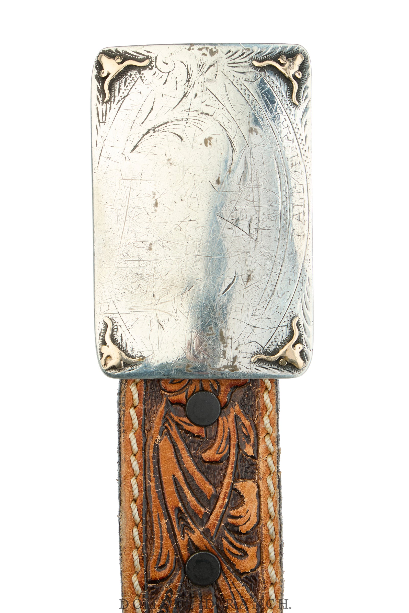 Belt, A Vintage, Buckle, Western, Sterling Silver & 10K Gold, Equestrian, Hallmark, Vintage, 1118
