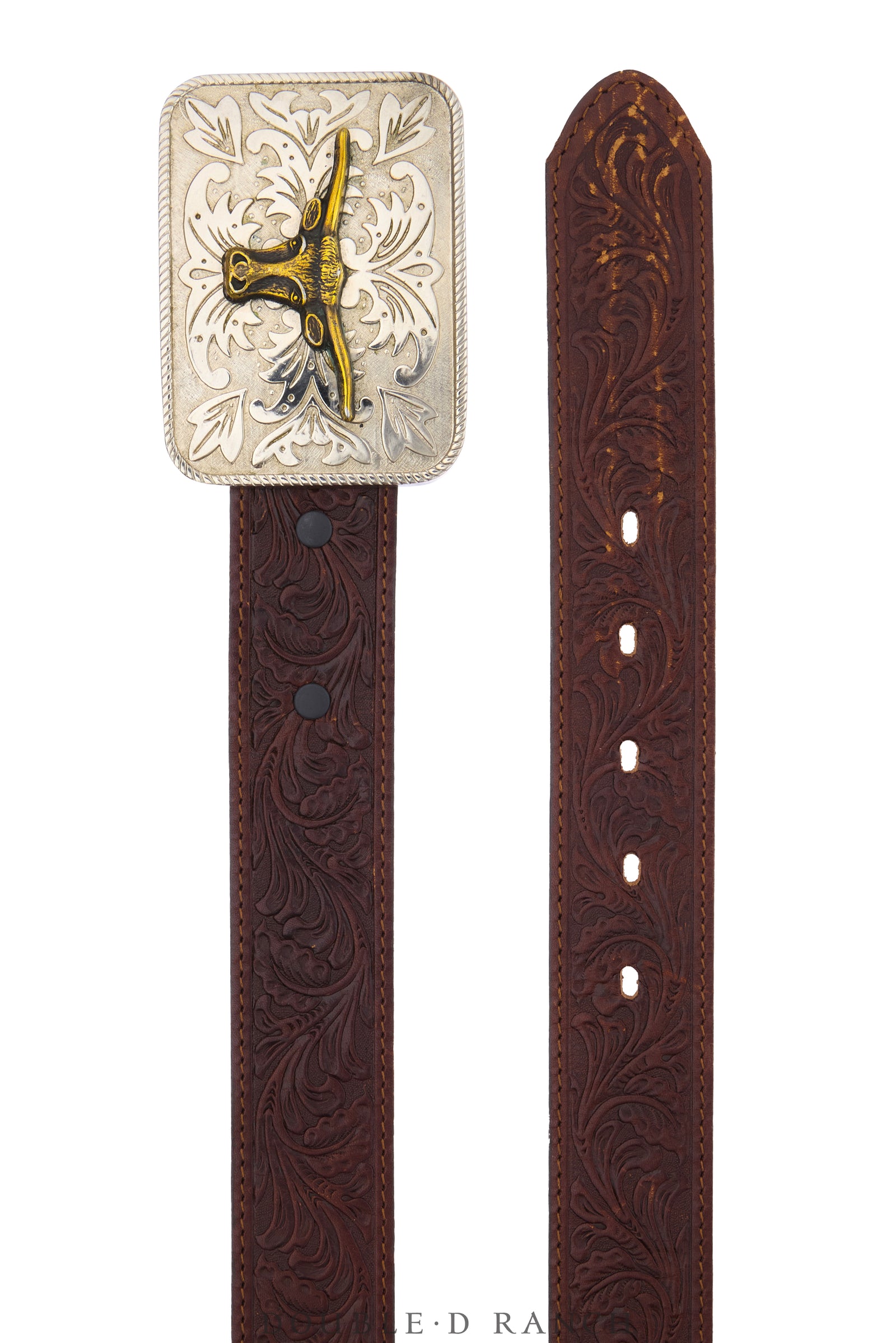 Belt, A Vintage, Buckle Kitsch, Western, Longhorn, Vintage, 1142