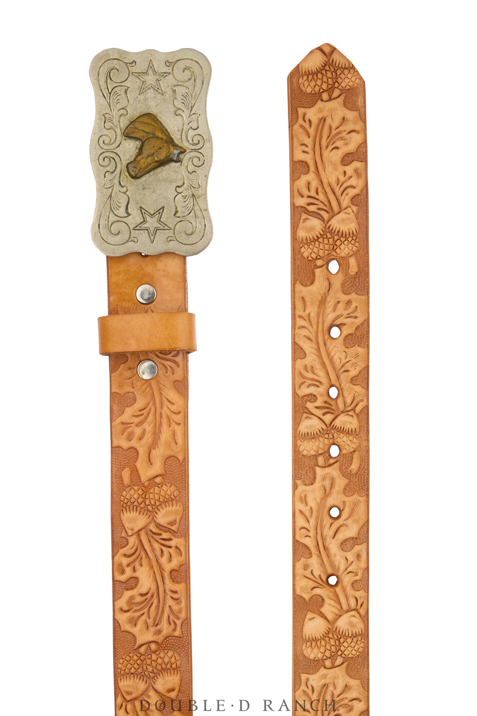 Belt, A Vintage, Buckle, Western, Horse & Stars, Hallmark, Vintage, 1154