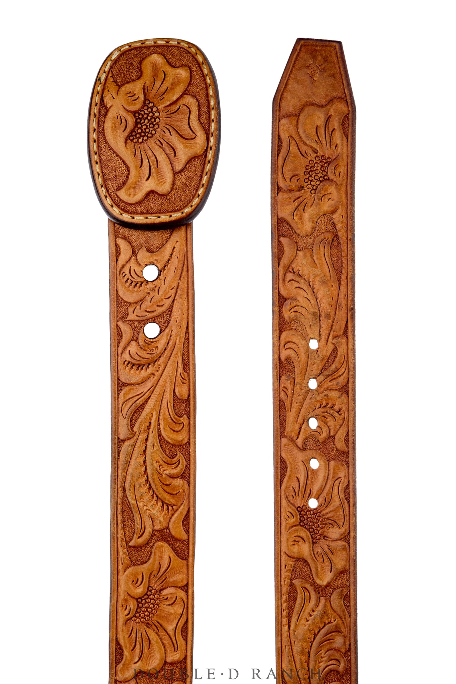 Belt, A Vintage, Buckle, Western, Leather, Hallmark, Vintage, 1164