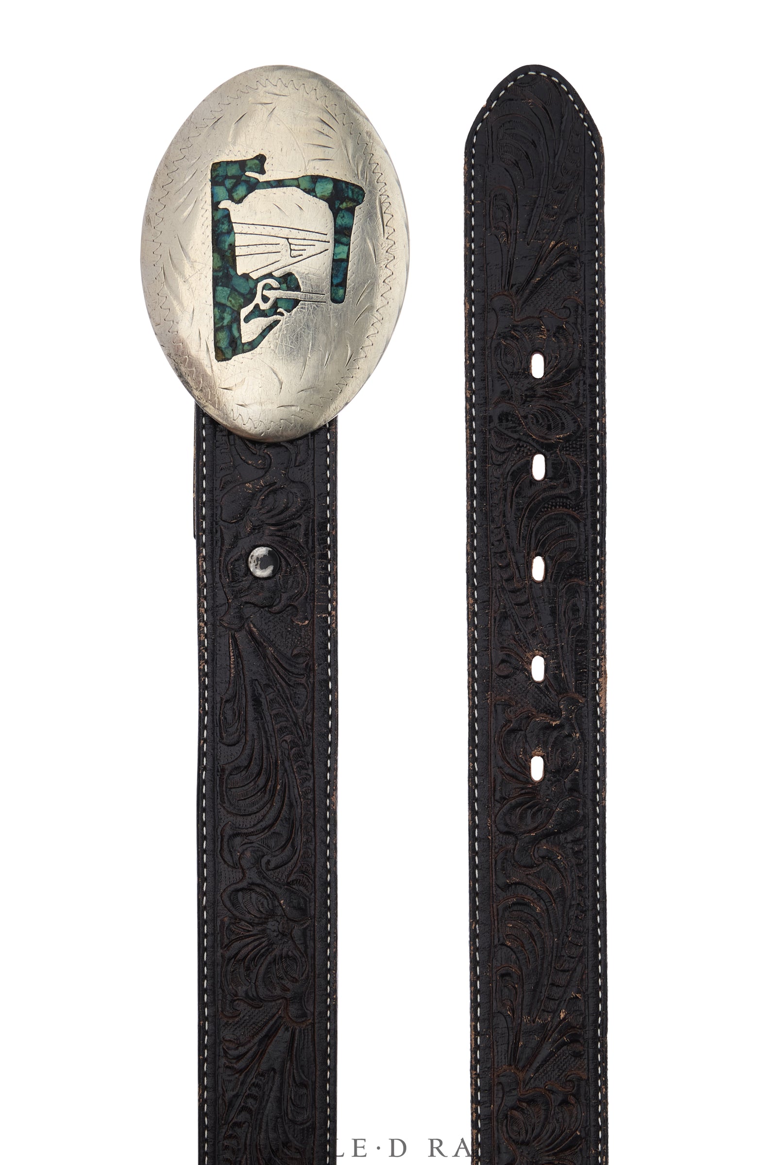 Belt, A Vintage, Buckle, Western, Roughneck Rodeo, Turquoise, Vintage, 1166