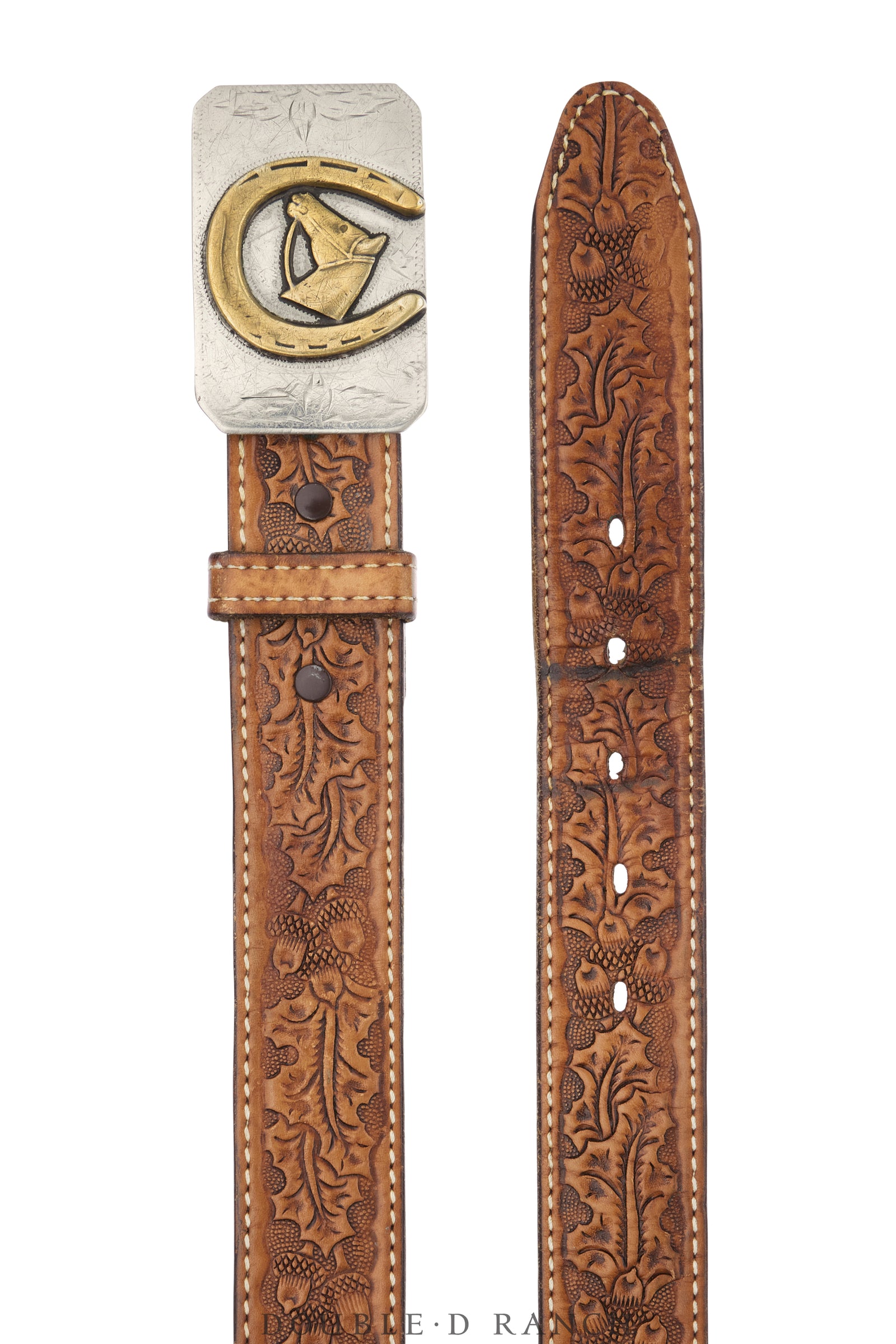 Belt, A Vintage, Buckle, Western, Horse Within Horseshoe, Hallmark, Vintage, 1193
