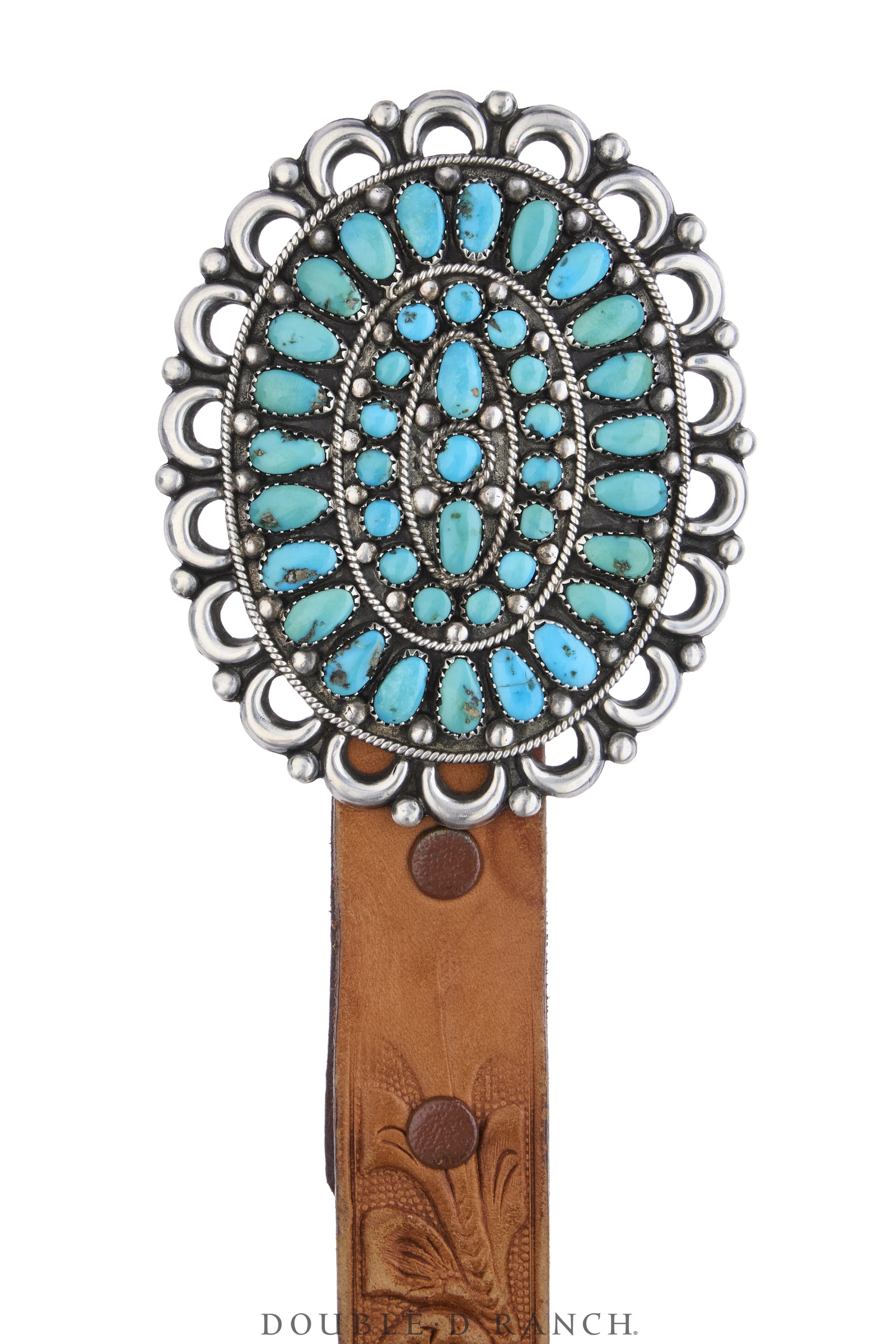 Belt, A Vintage, Buckle, Cluster, Turquoise, Ondelacy Hallmark, Vintage, Belt-1240