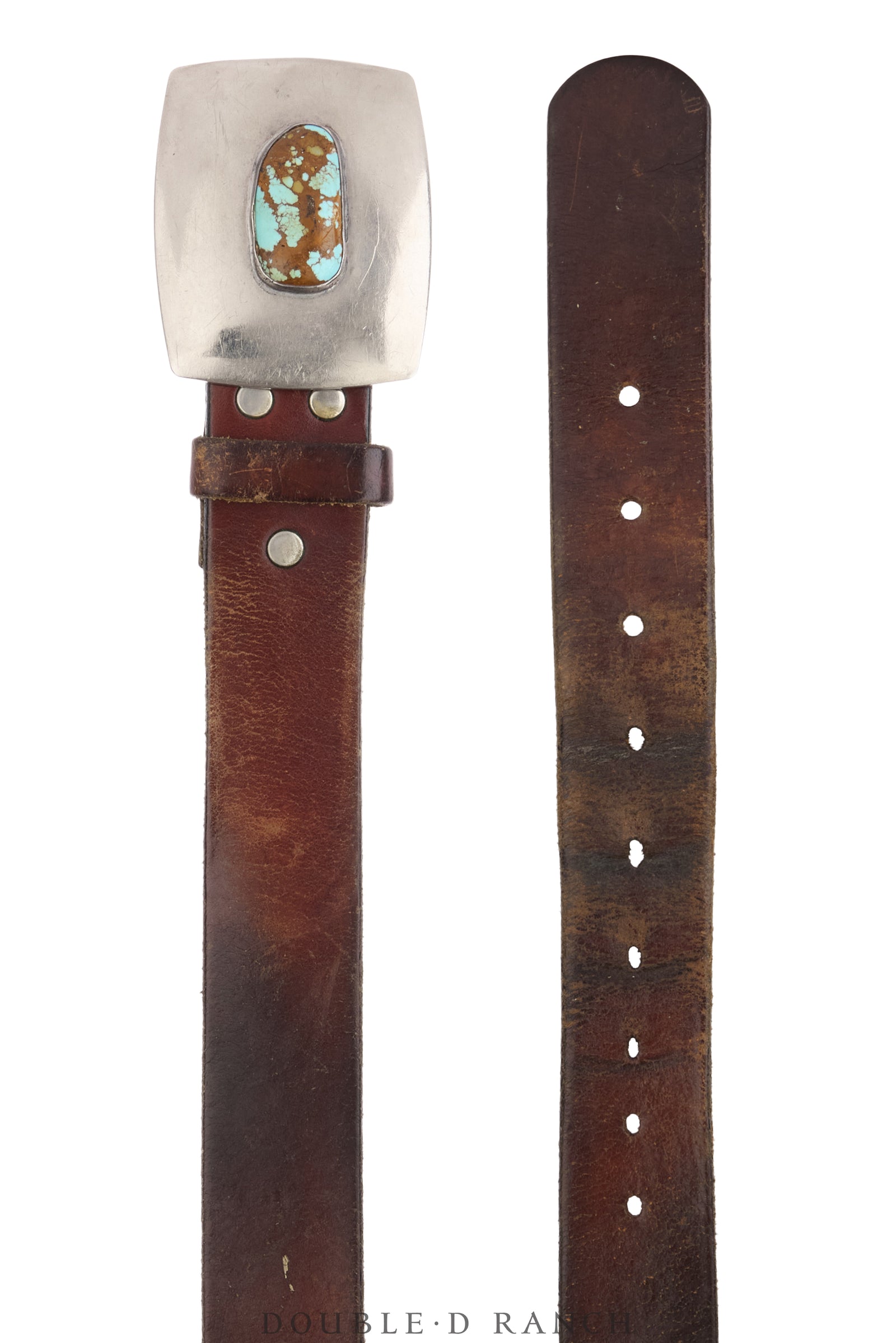 Belt, A Vintage, Buckle, Natural Stone, Turquoise, Sans Hallmark, Vintage, 1245
