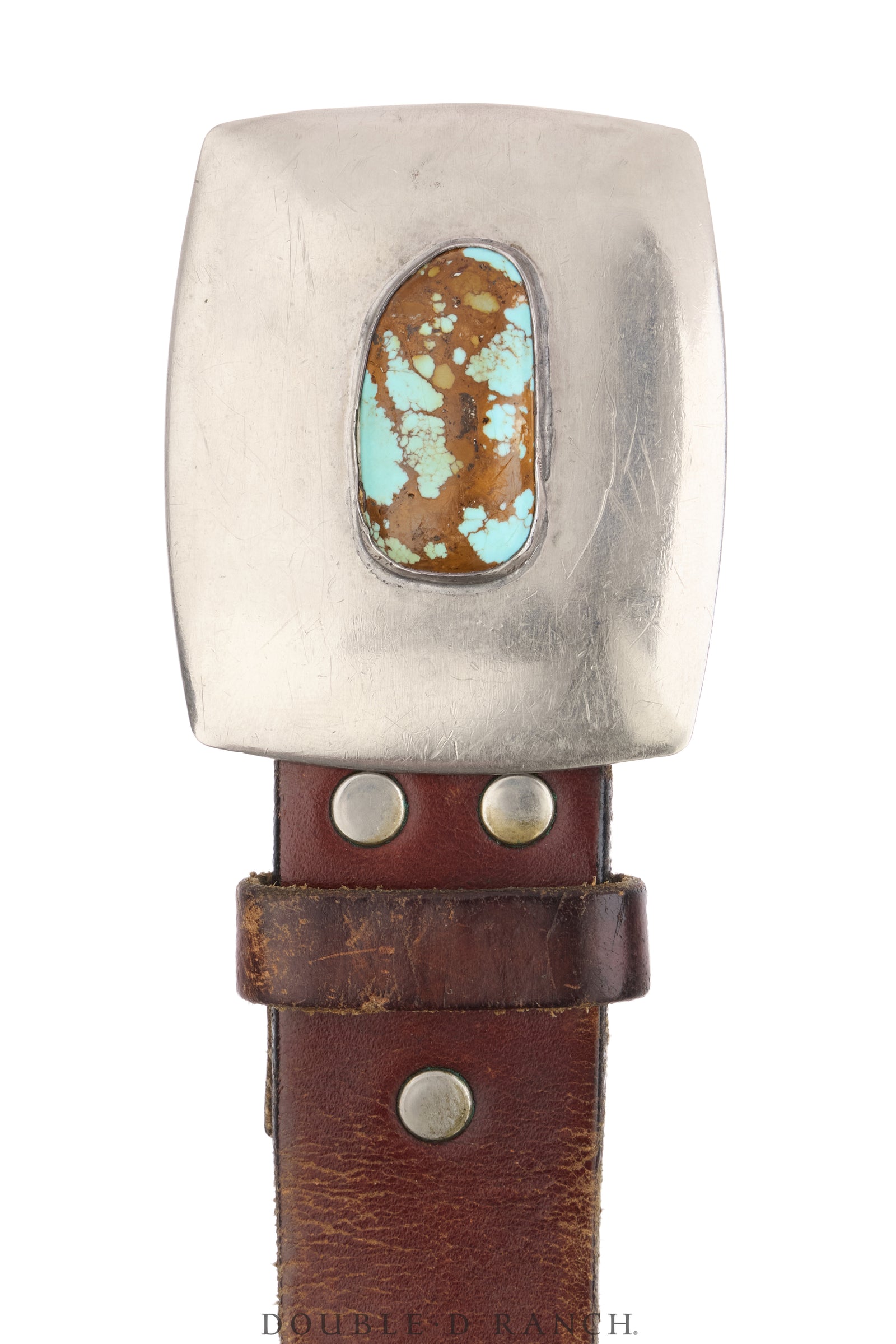 Belt, A Vintage, Buckle, Natural Stone, Turquoise, Sans Hallmark, Vintage, 1245