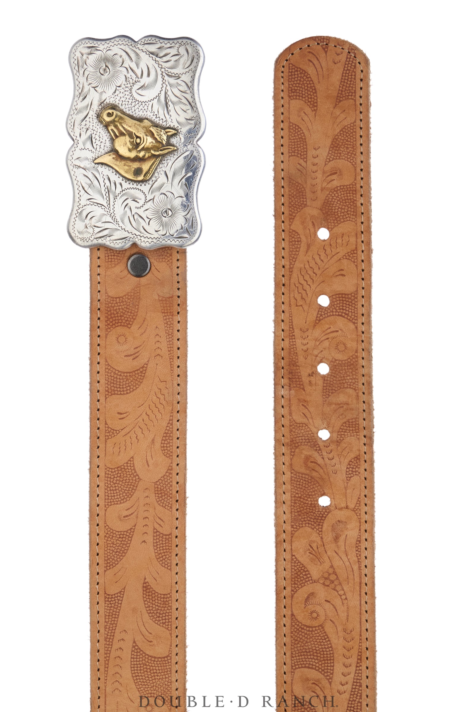Belt, A Vintage, Buckle, Western, Horse, Sterling Silver, Hallmark, Vintage, 1250