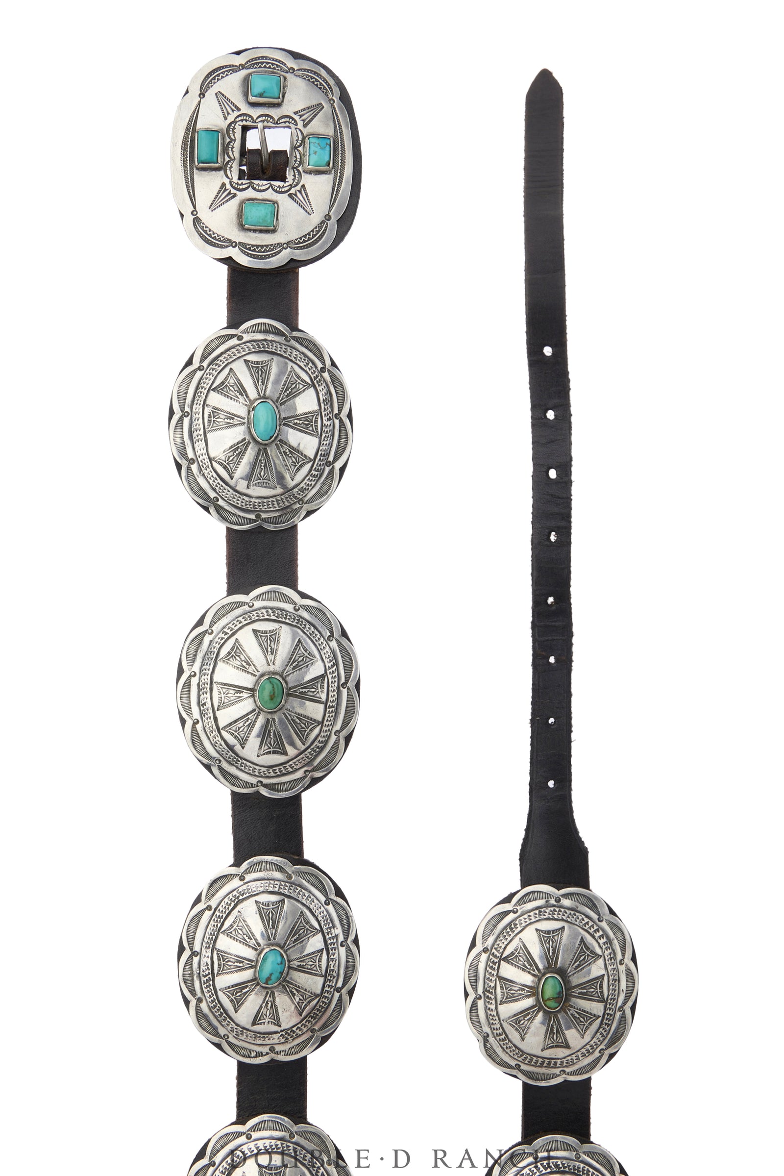 Belt, A Vintage, Concho, Turquoise, 2nd Phase Style, Vintage, 1308