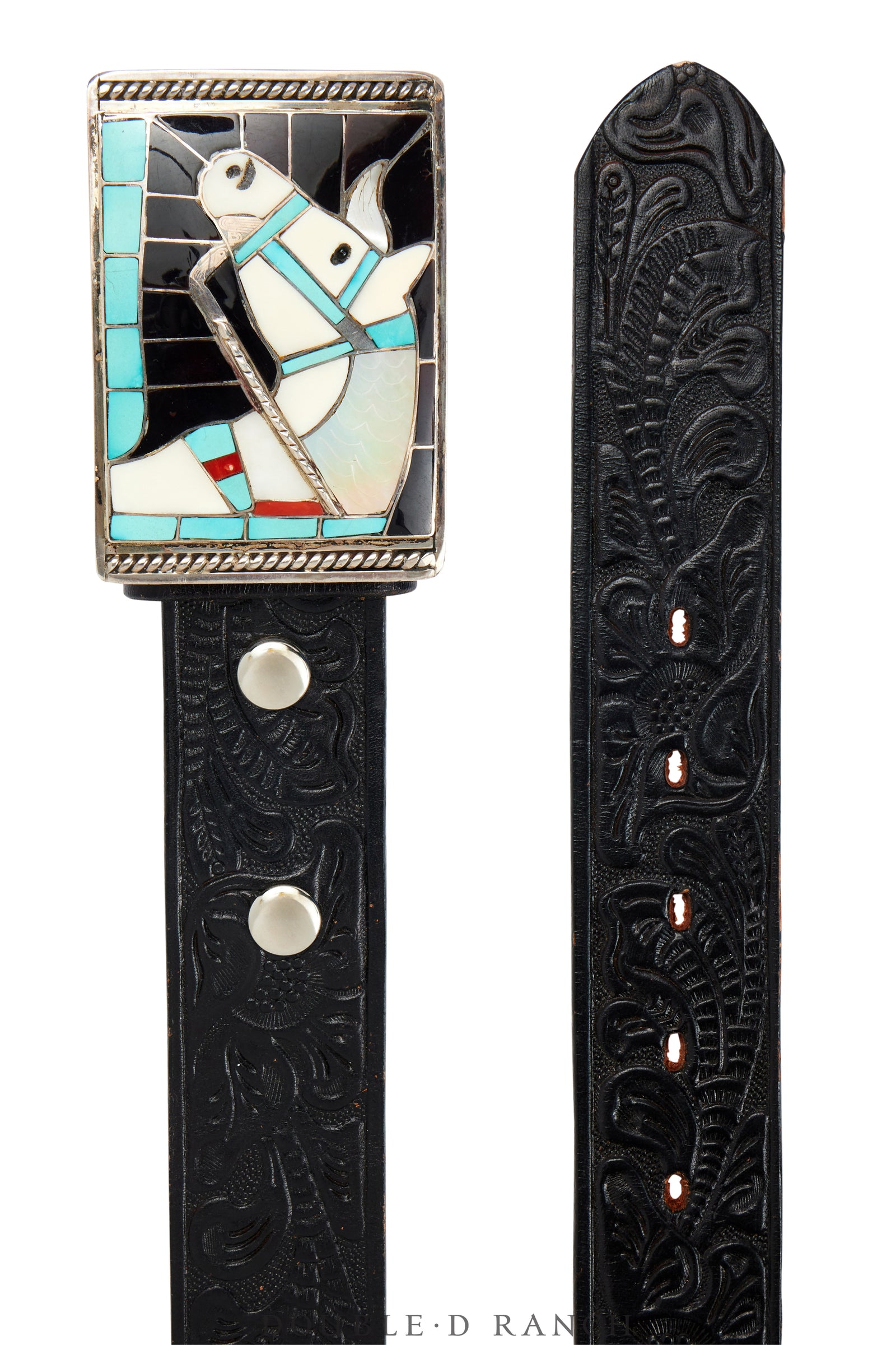 Belt, A Vintage, Buckle, Inlay, Horse Profile, Hallmark, Vintage, 645