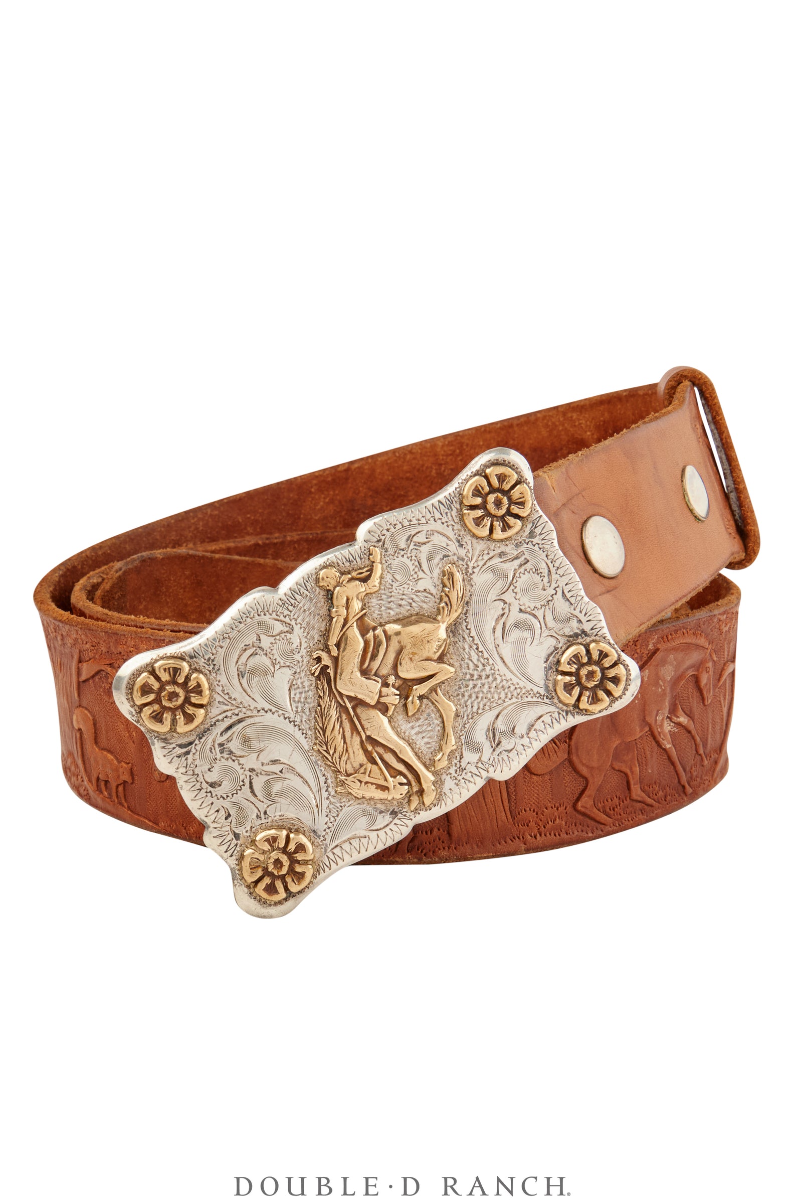 Belt, A Vintage, Buckle, Western, Bucking Bronc, Vintage, 886