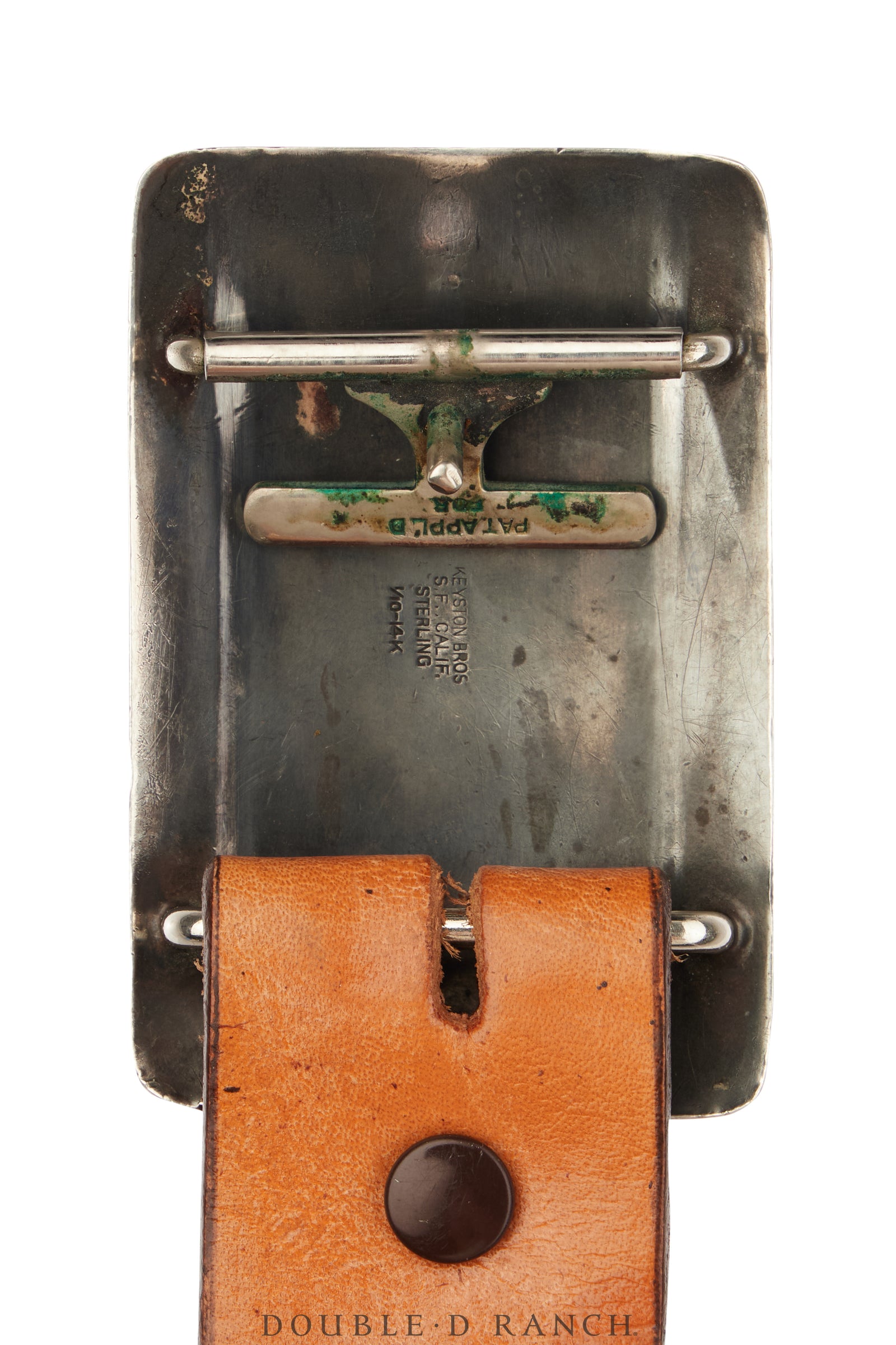 Belt, A Vintage, Buckle, Western, Longhorn, Sterling Silver With 14k Gold, Mark, Vintage, 899