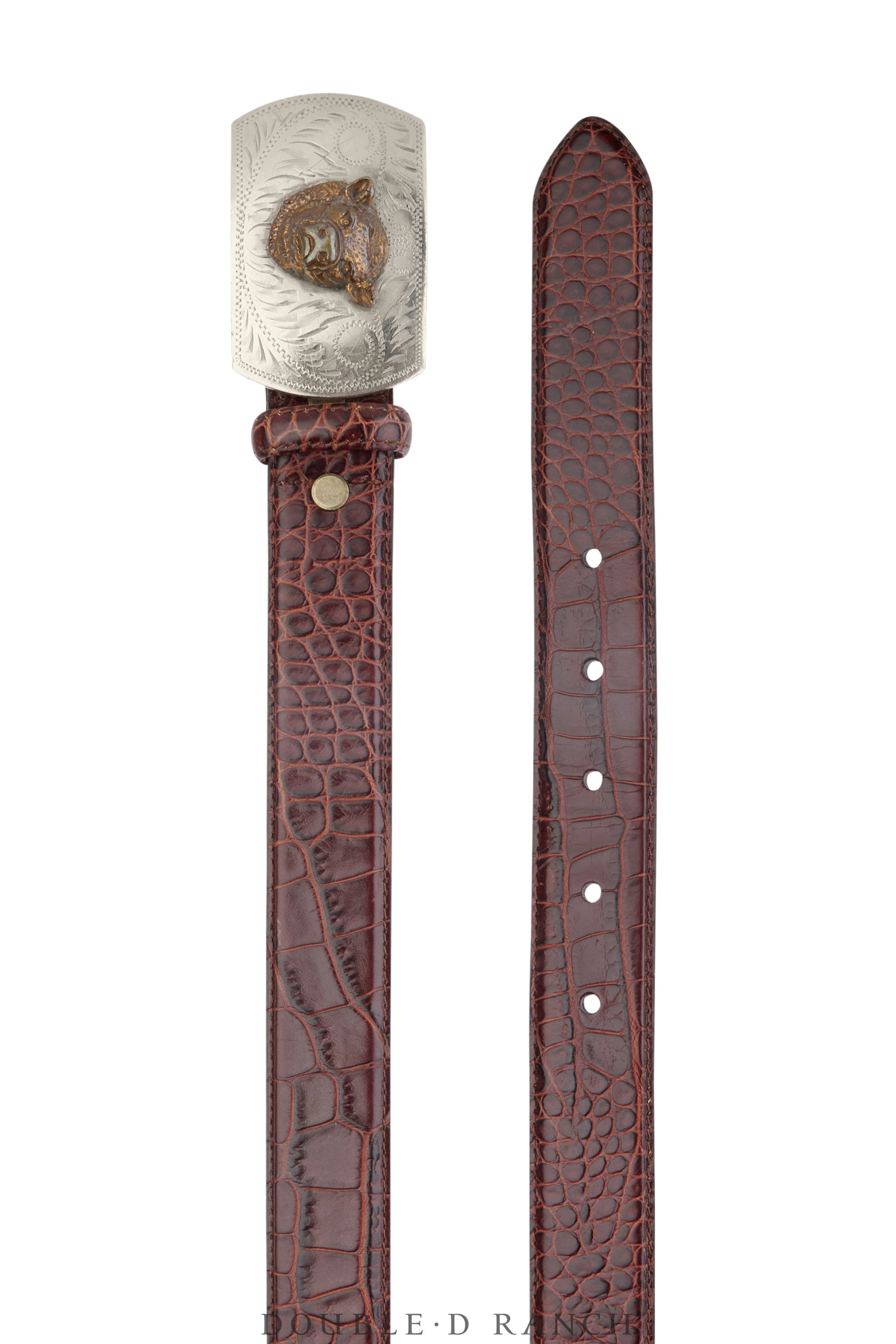 Belt, A Vintage, Buckle, Western, Steer, 3-D, German Silver, Houston Rodeo, Vintage, 944