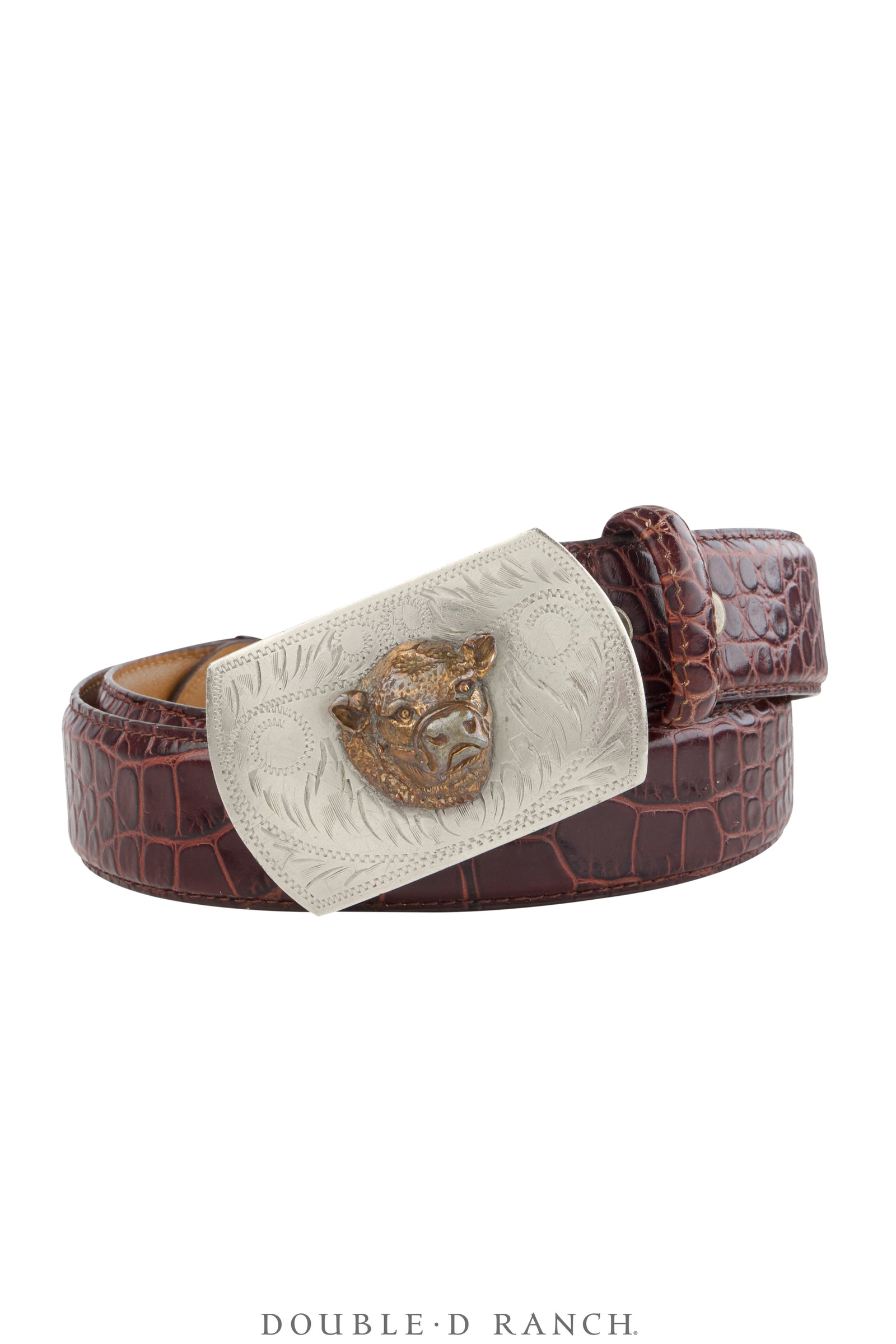 Belt, A Vintage, Buckle, Western, Steer, 3-D, German Silver, Houston Rodeo, Vintage, 944