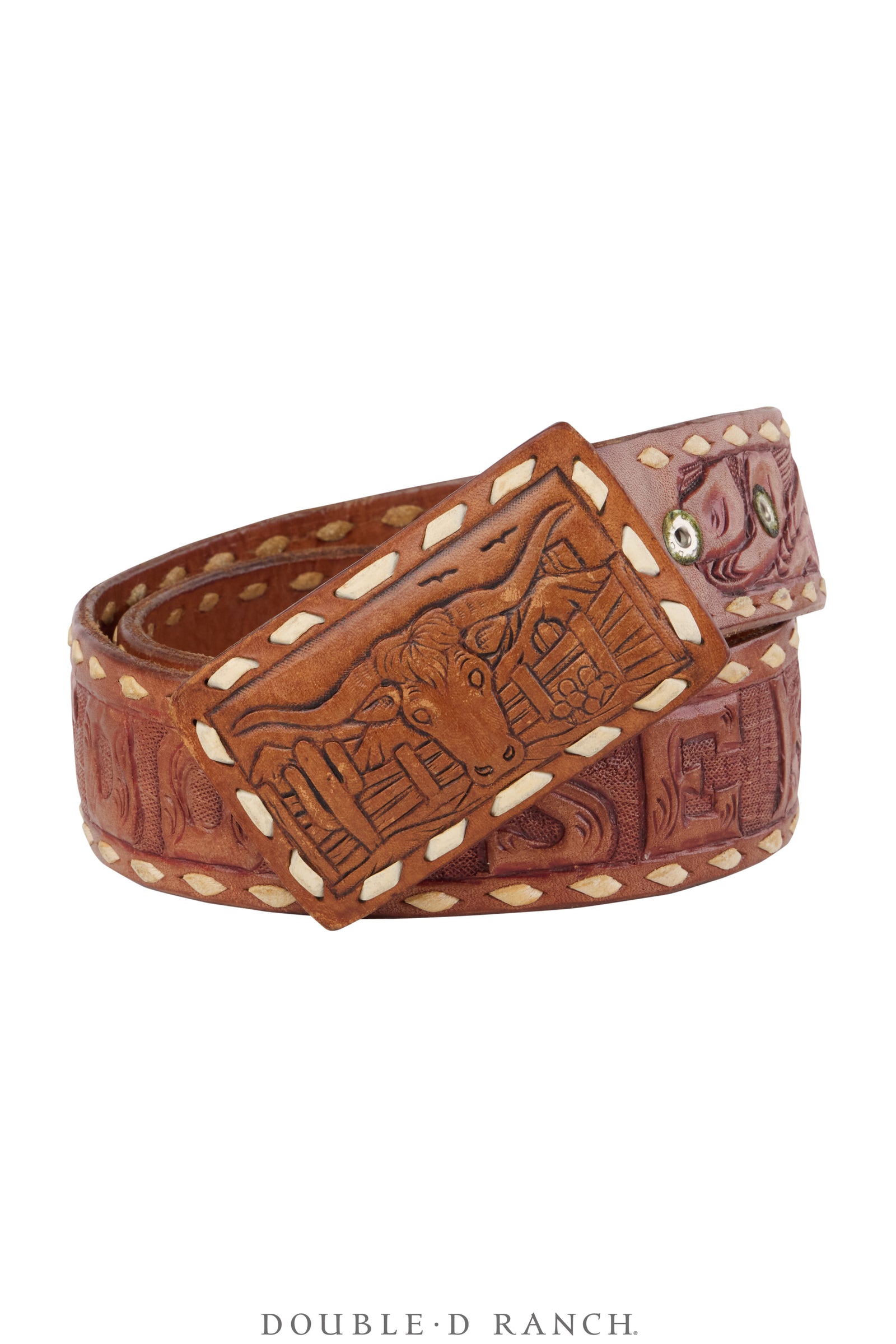 Belt, A Vintage, Buckle, Kitsch, Leather Longhorn, Vintage, 969