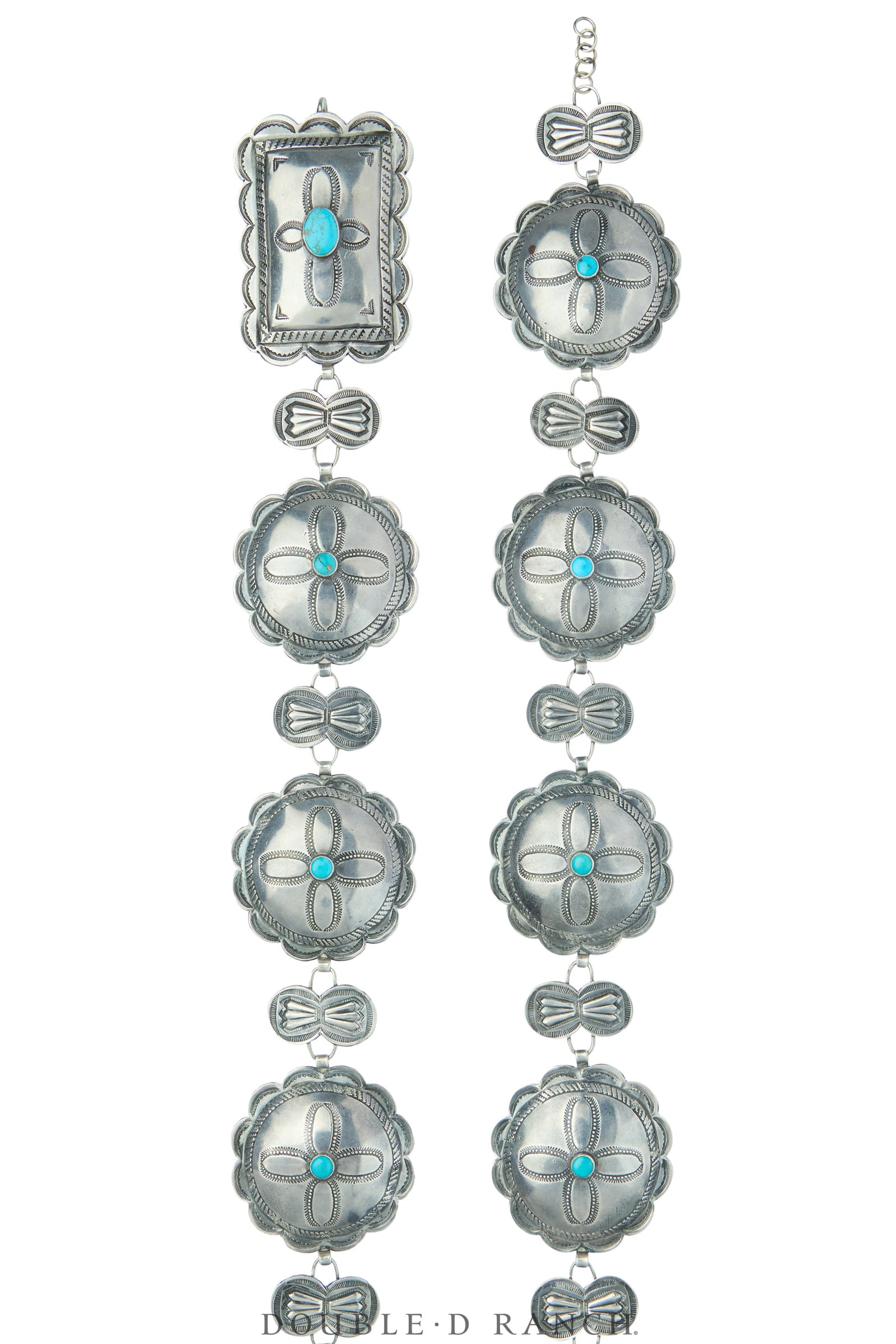 Belt, A Vintage, Concho Linked, Turquoise, Vintage ‘30s, 988