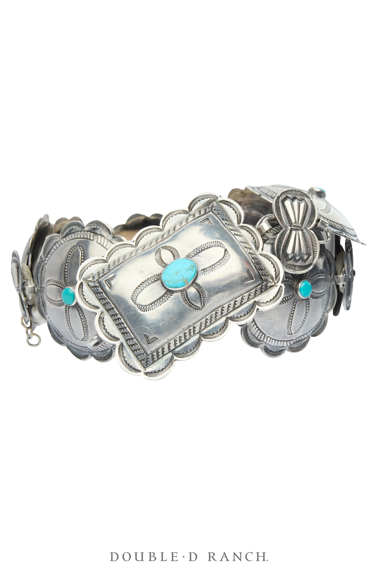 Belt, A Vintage, Concho Linked, Turquoise, Vintage ‘30s, 988