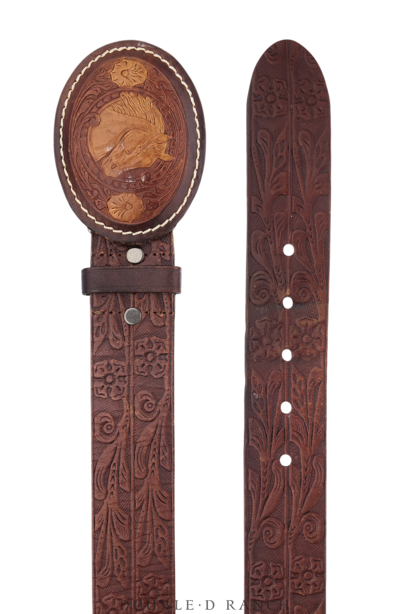 Belt, A Vintage, Buckle, Western, Leather, Hallmark, Vintage, 1267