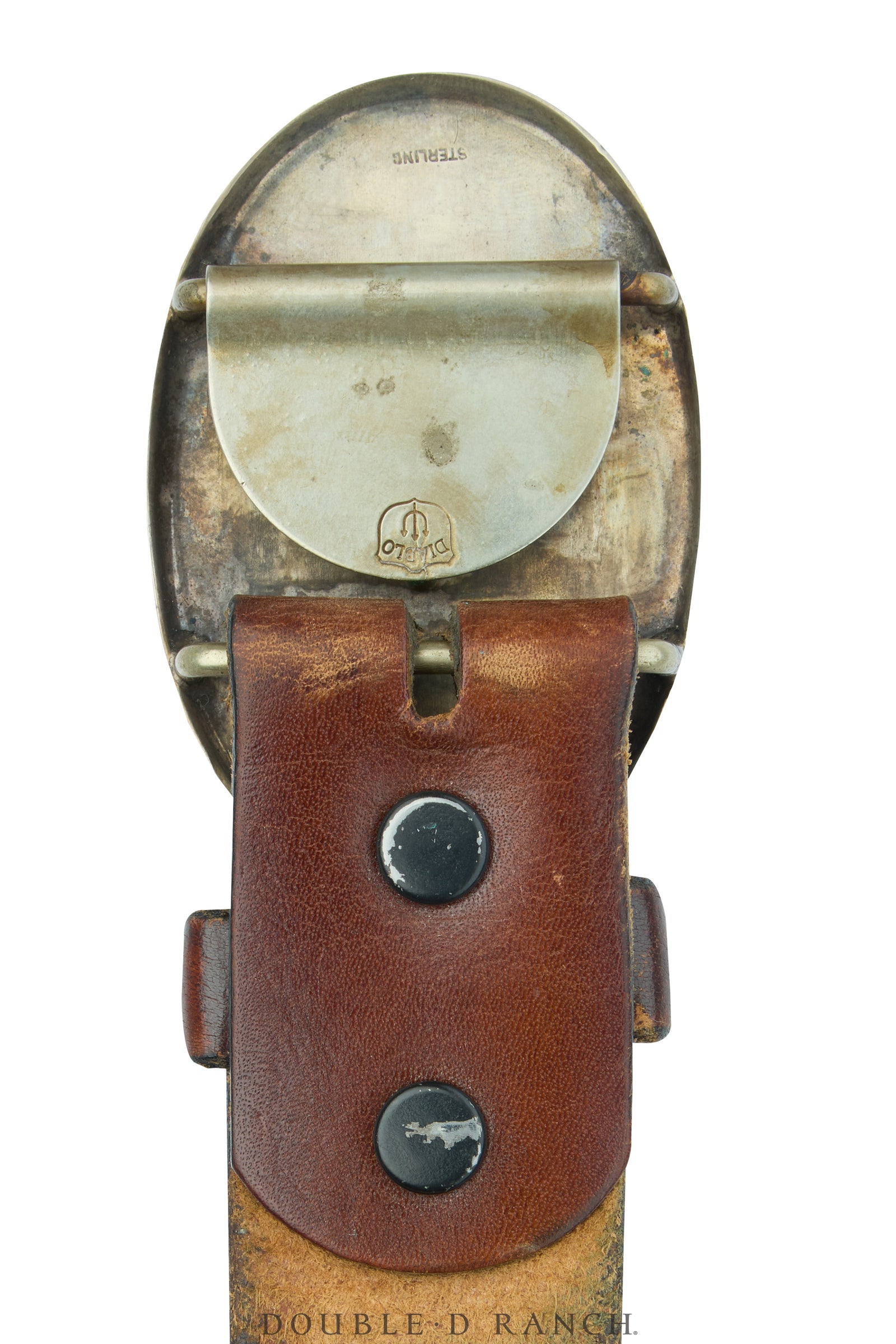 Belt, A Vintage, Buckle, Western, Sterling Silver, Engraved, Hallmark, Vintage, 1009