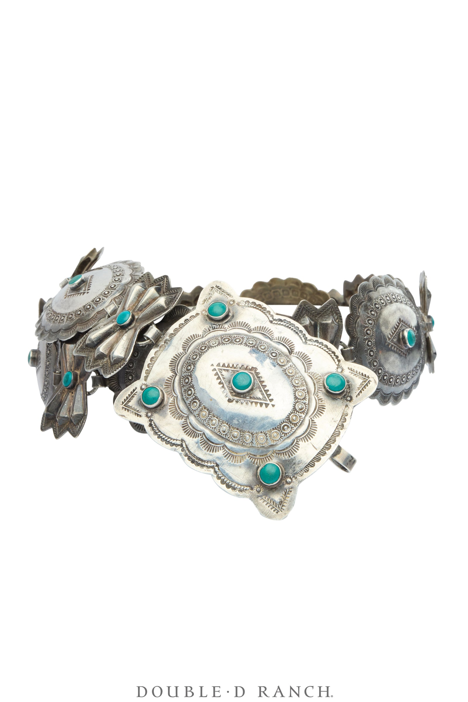Belt, A Vintage, Concho Linked, Turquoise, Amazing, Vintage, 1012