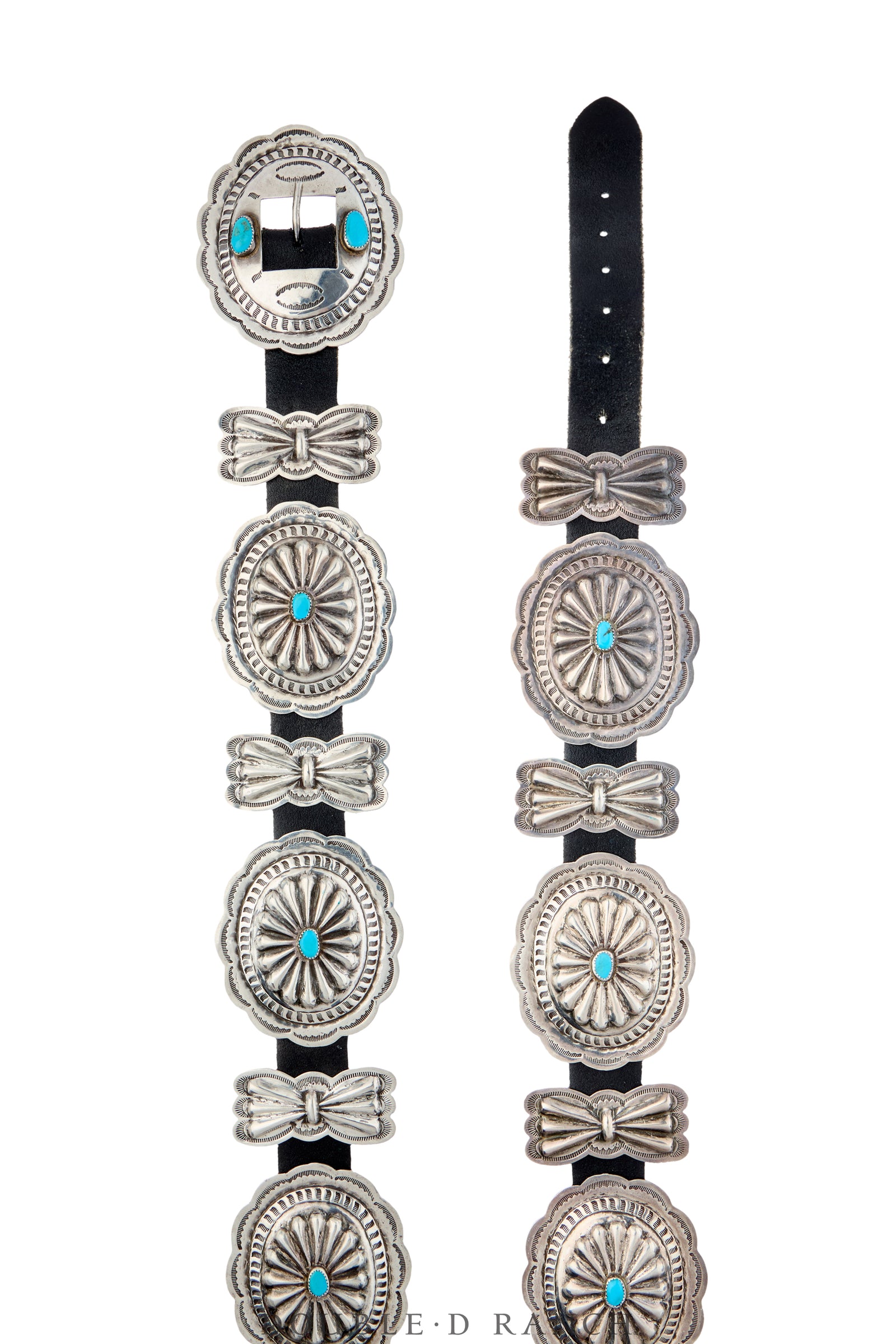 Belt, Concho, Turquoise & Sterling Silver, Hallmark, Vintage, 1171