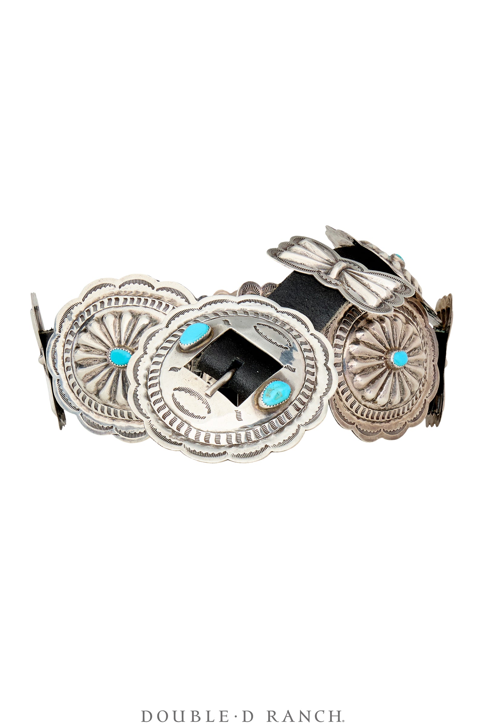 Belt, Concho, Turquoise & Sterling Silver, Hallmark, Vintage, 1171