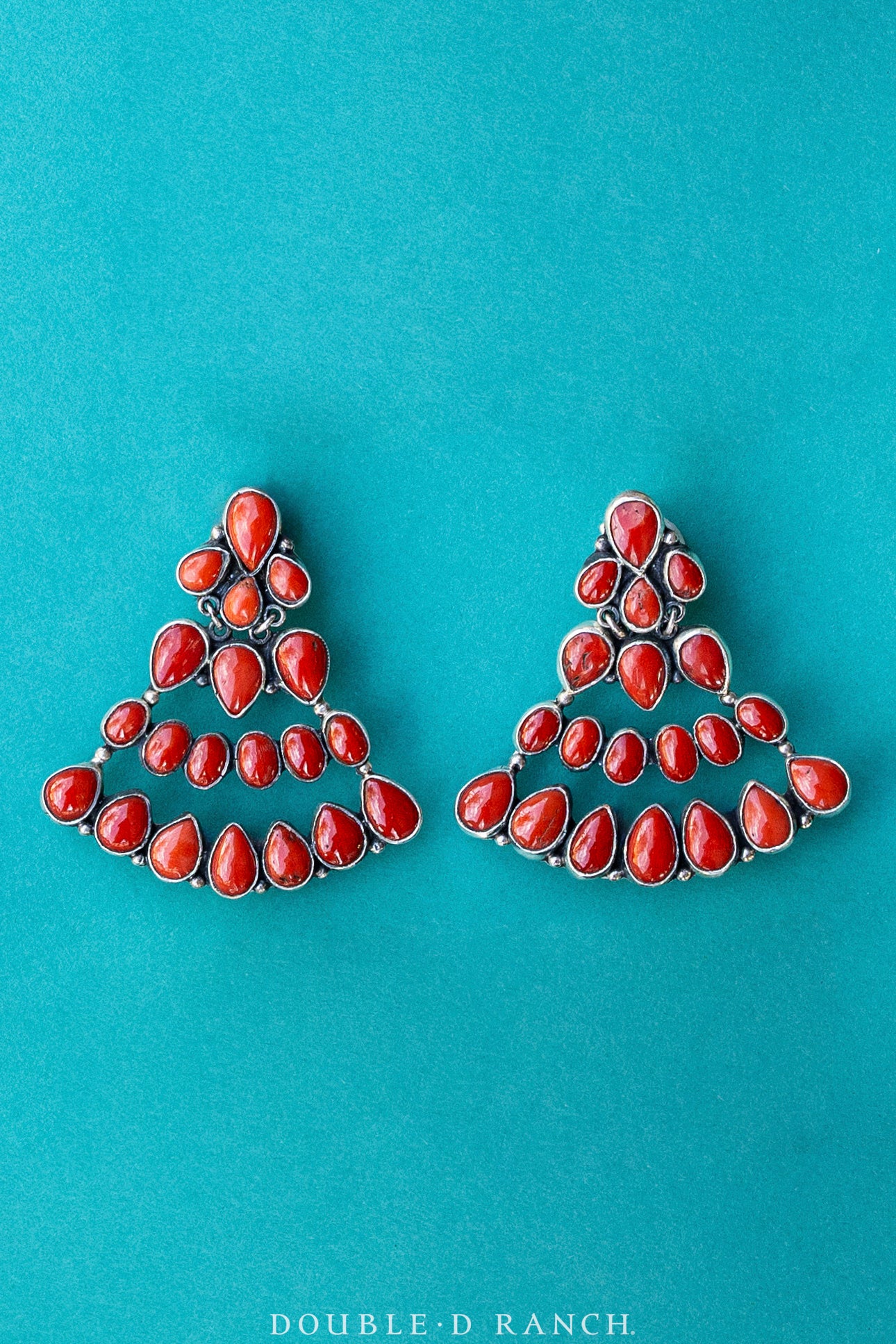 Earrings, Federico, Fan, Coral, Hallmark, Contemporary, 1912