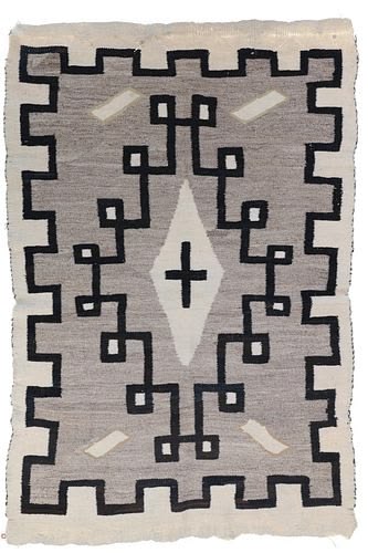 Home, Textile, Rug, Navajo, Chinle Trading Post, Vintage ‘20s 51" x 35", 208