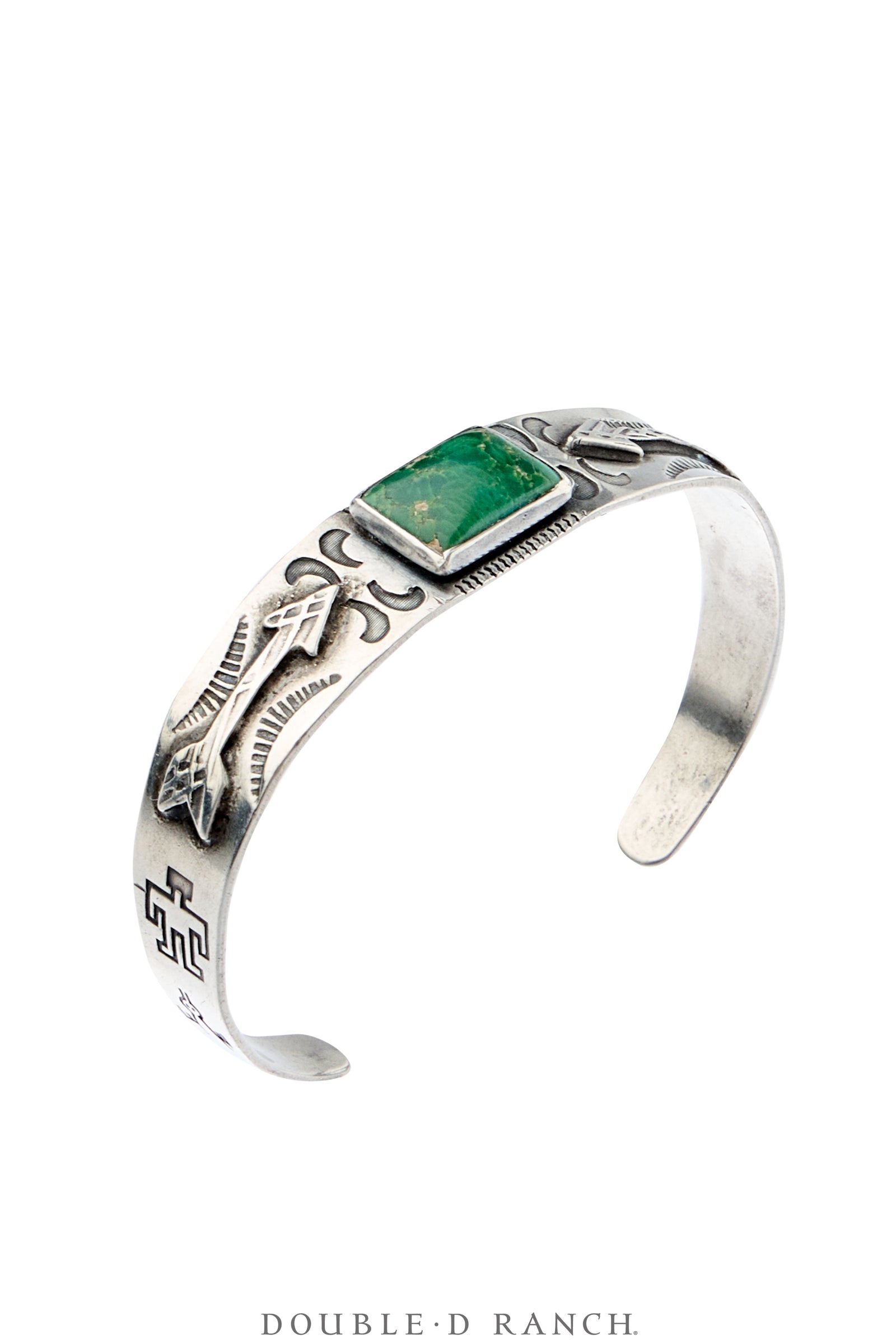 Cuff, Fred Harvey Railroad Era, Turquoise, Arrows, Vintage ‘40s, 4333