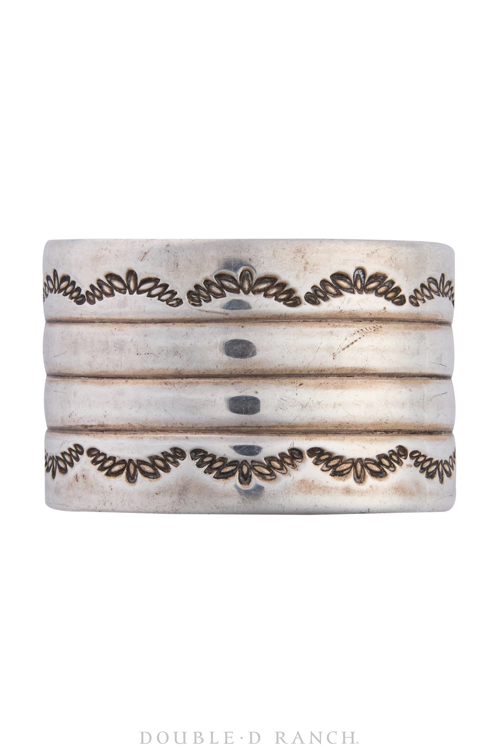 Cuff, Stampwork, Sterling Silver, Heavy, Vintage, 3770