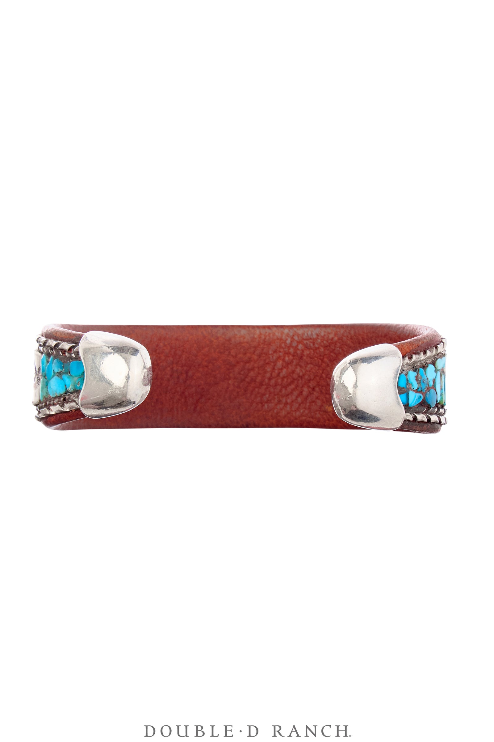 Cuff, Leather & Turquoise, Leather Lined, Charlie Favor, Hallmark, Contemporary, 3460D