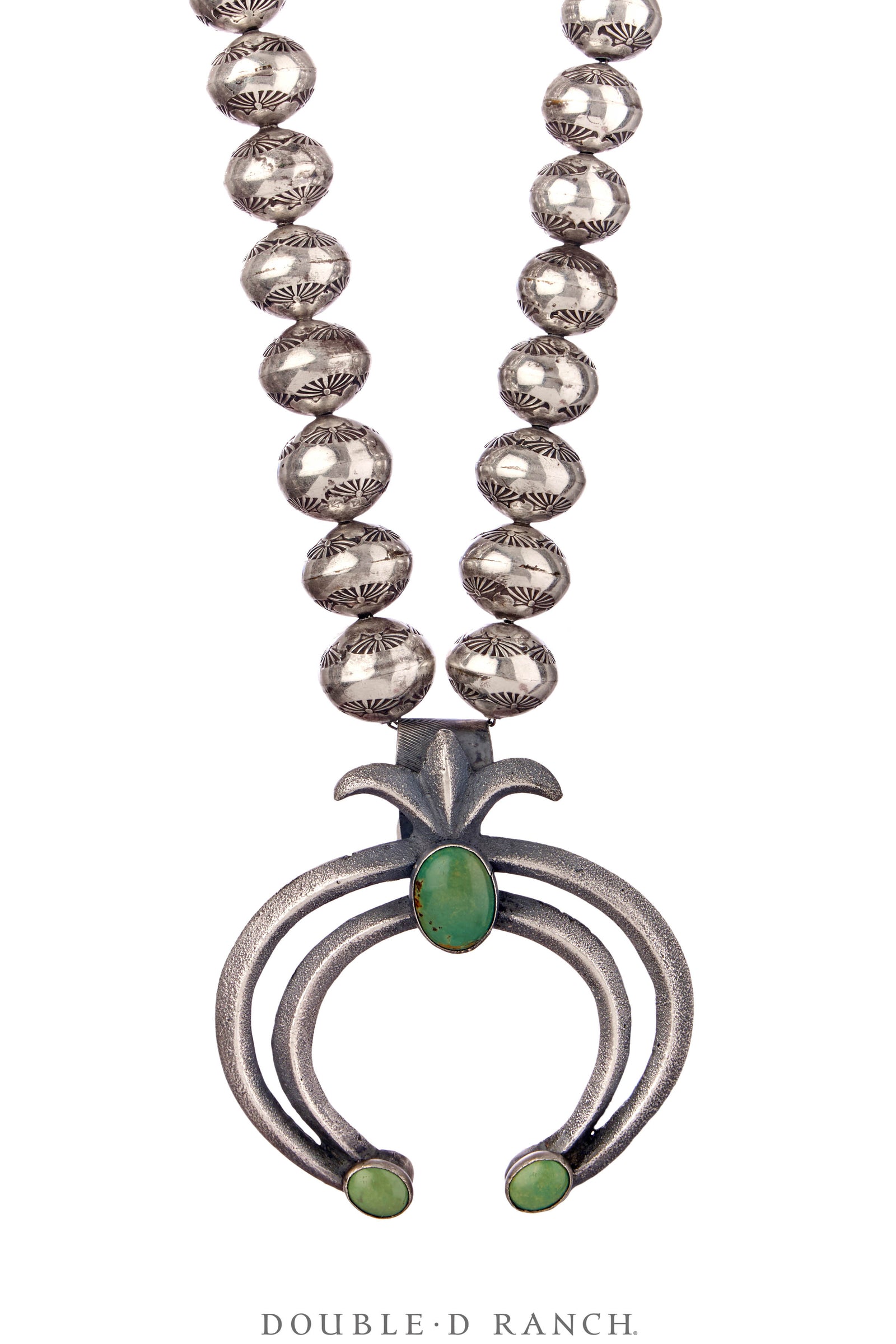 Necklace, Squash Blossom, Turquoise, Cast Naja, Hallmark, Vintage, 3651