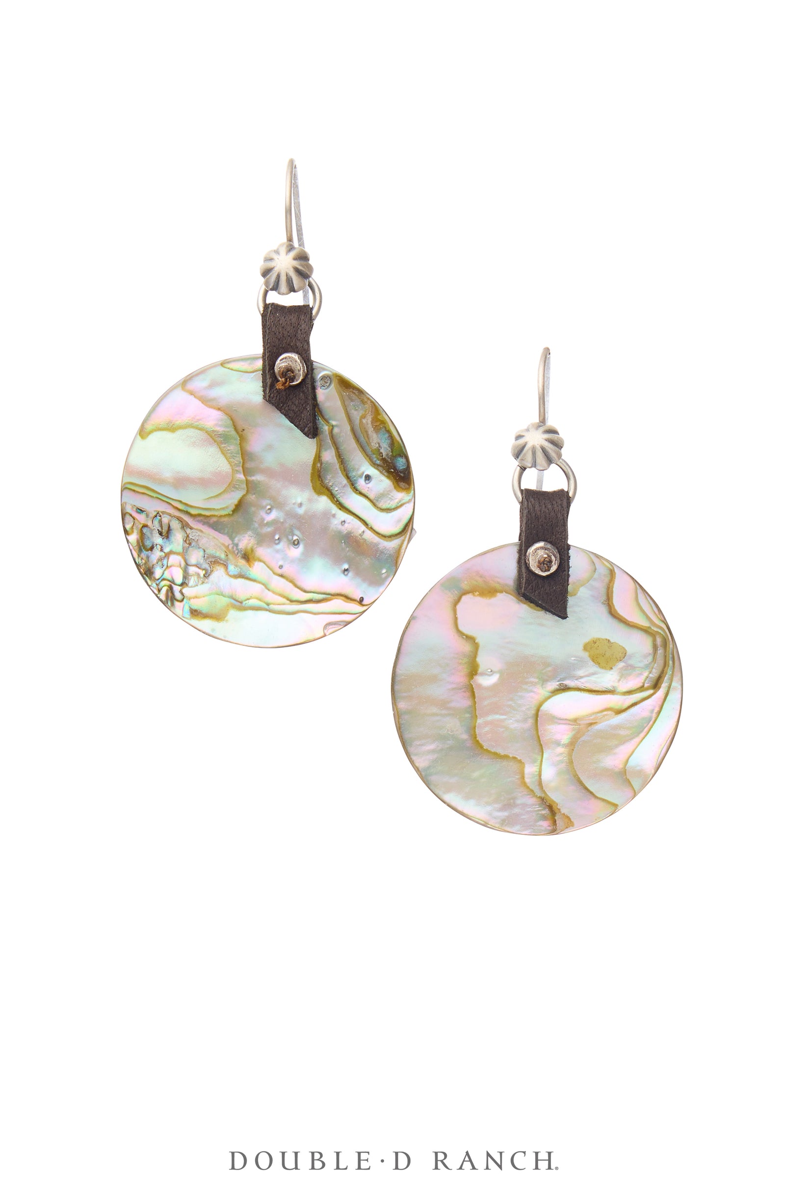 Earrings, Slab, Abalone, Sterling Silver, Contemporary, 2126