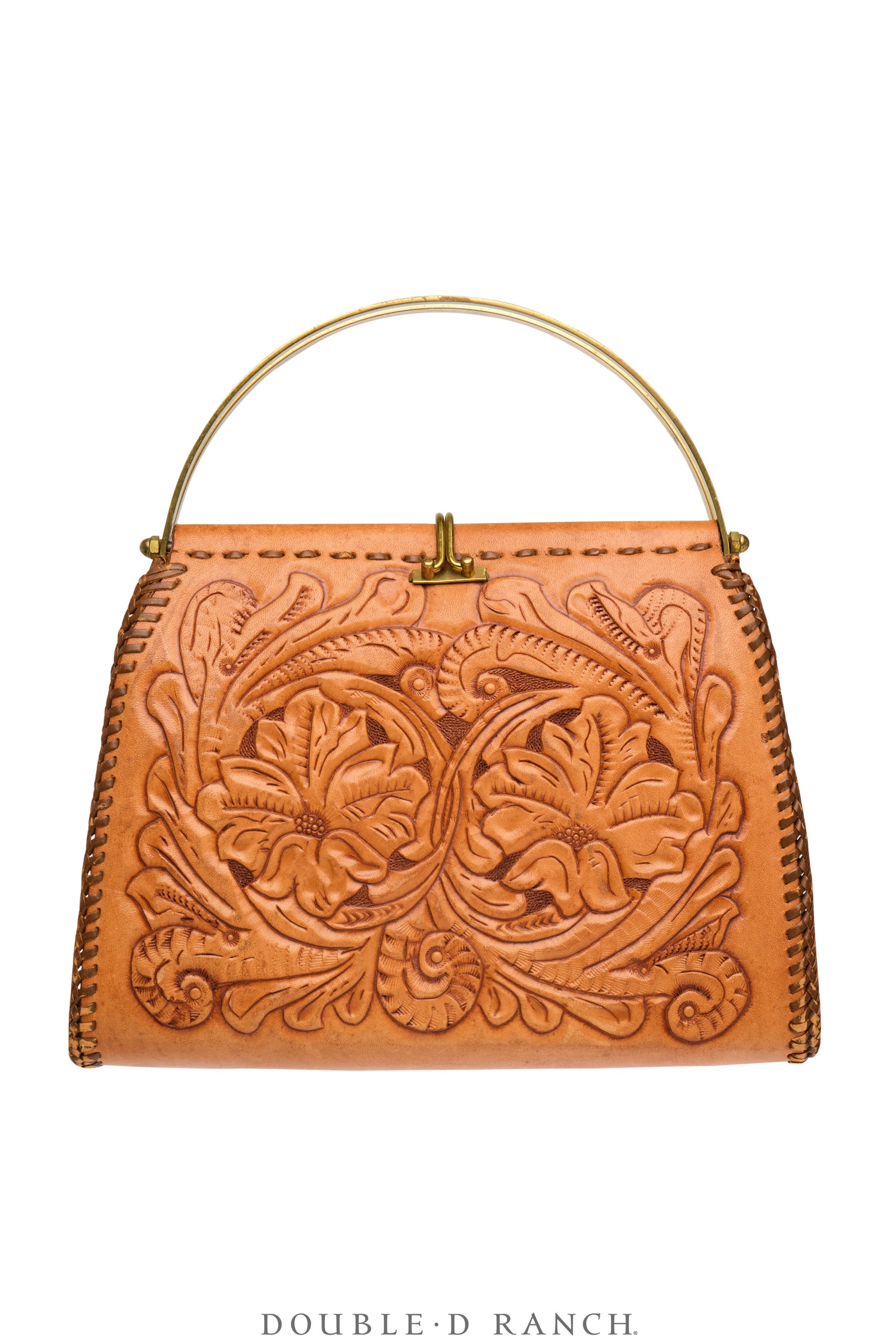 Bag, Handbag, Hand-tooled Leather, Vintage, 1422