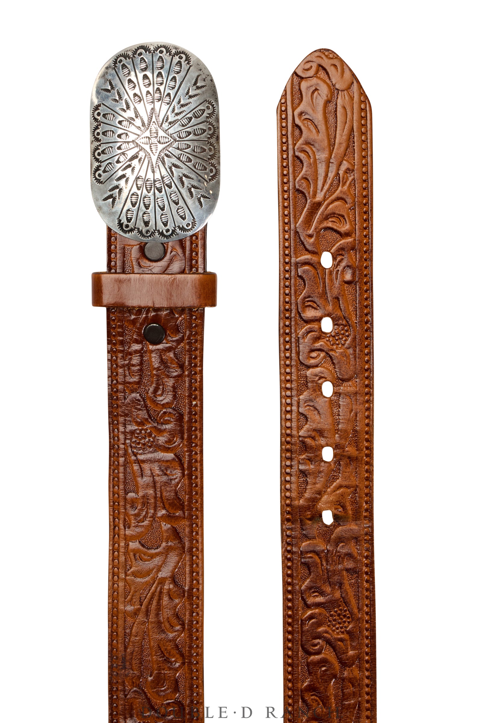 Belt, A Vintage, Buckle, Concho, Sterling Silver, Vintage, 615