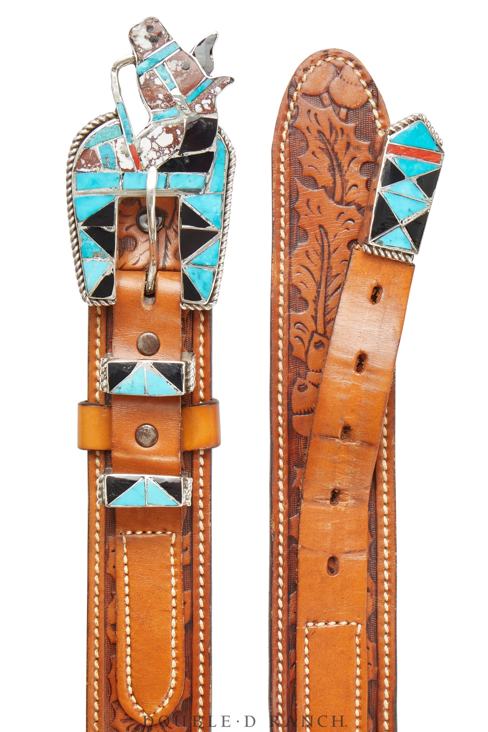 Belt, A Vintage, Buckle, Inlay, Horse Profile, Ranger Set, Hallmark, Vintage, 623