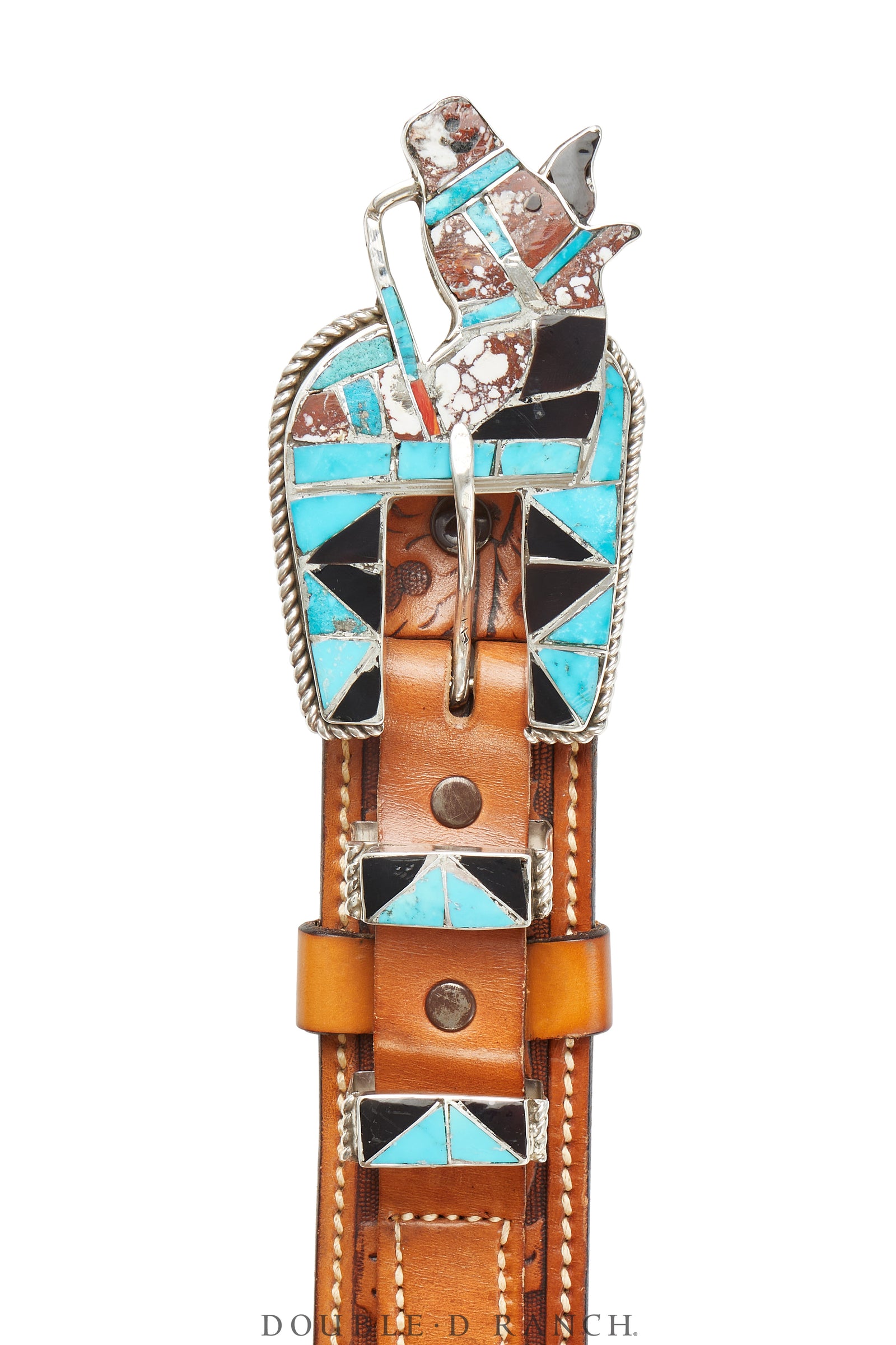 Belt, A Vintage, Buckle, Inlay, Horse Profile, Ranger Set, Hallmark, Vintage, 623