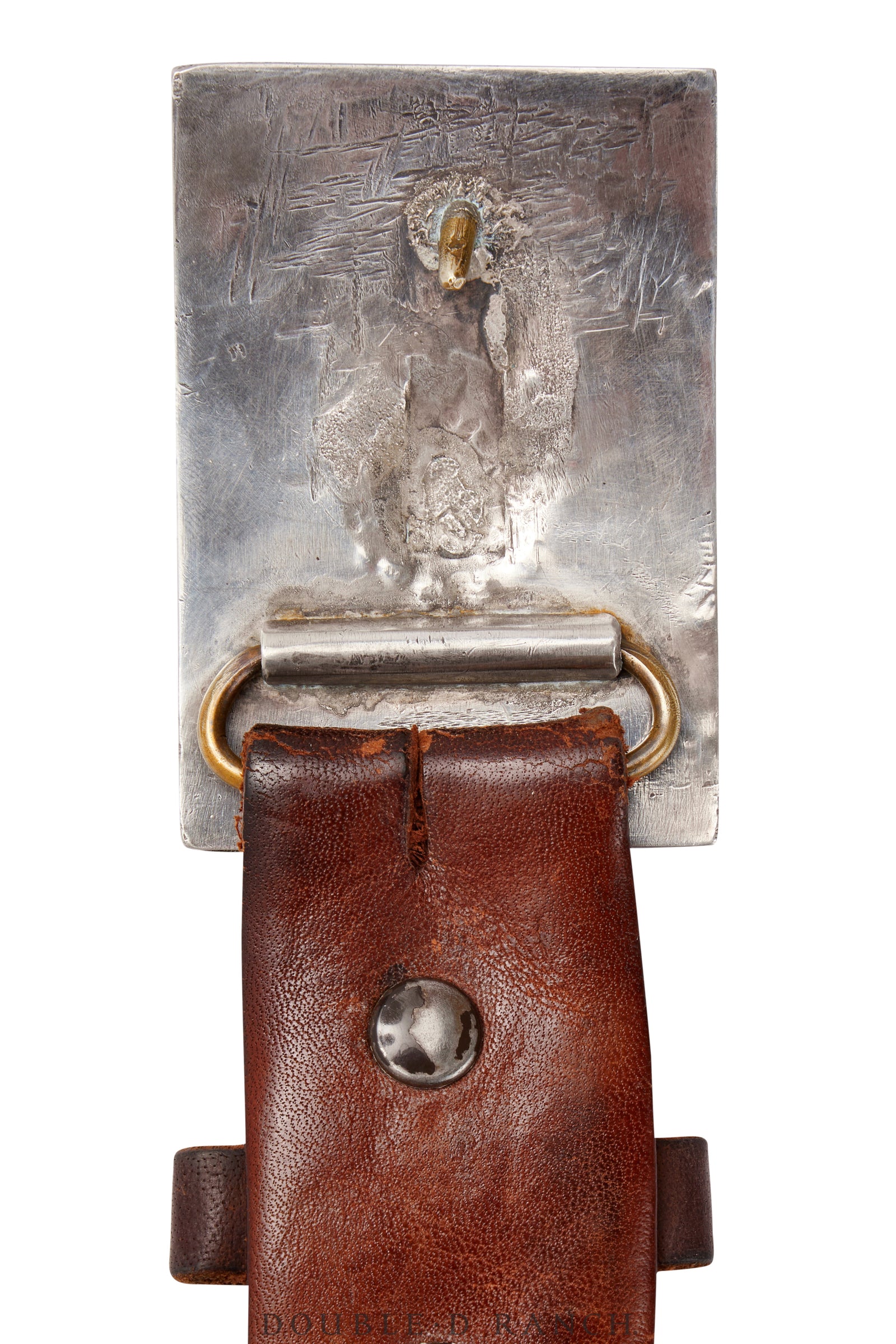 Belt, A Vintage, Buckle, Biker With Turquoise Inlay & Crystal, Vintage ‘40s, 672