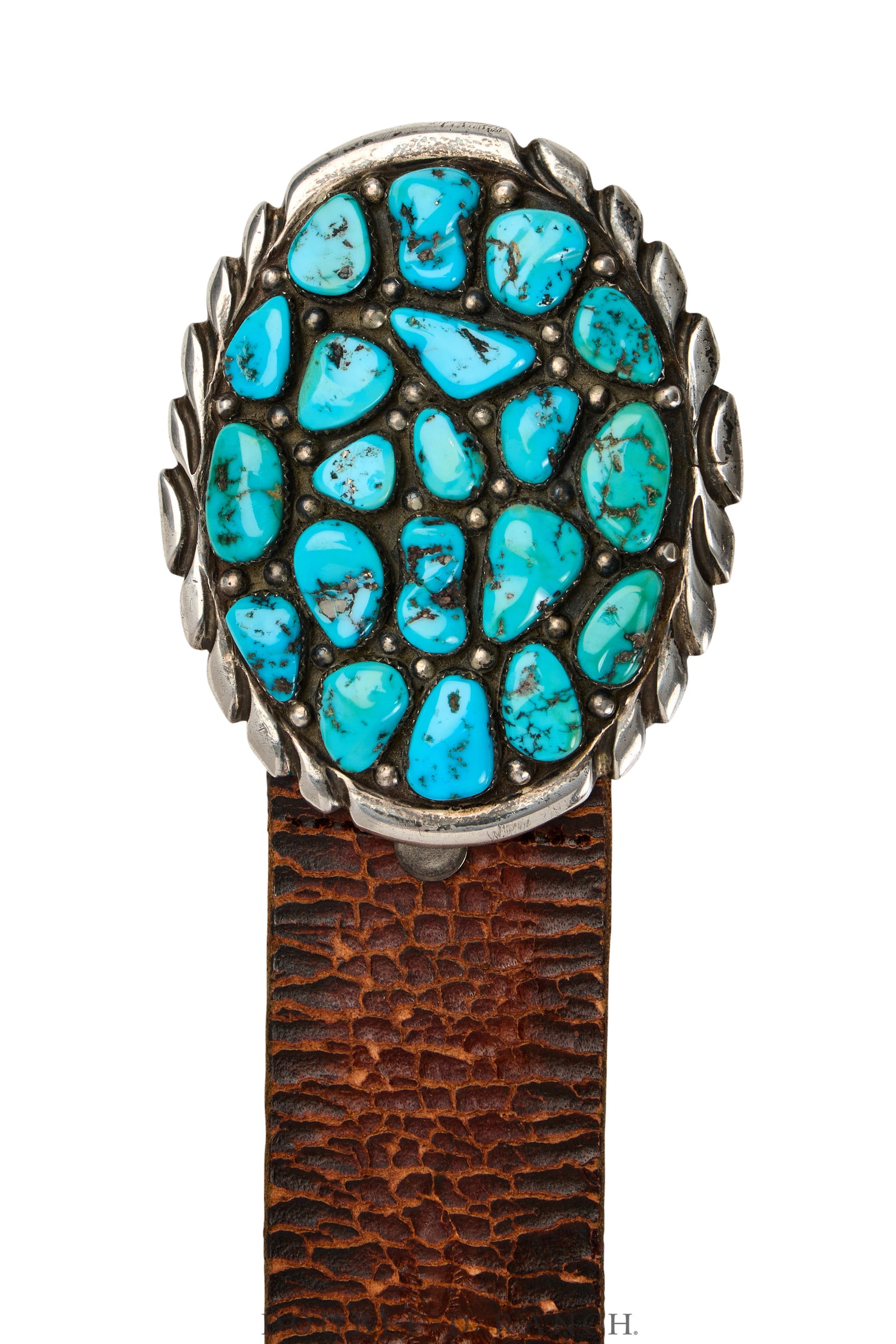 Belt, A Vintage, Buckle, Cluster, Turquoise, Hallmark, Vintage, 688