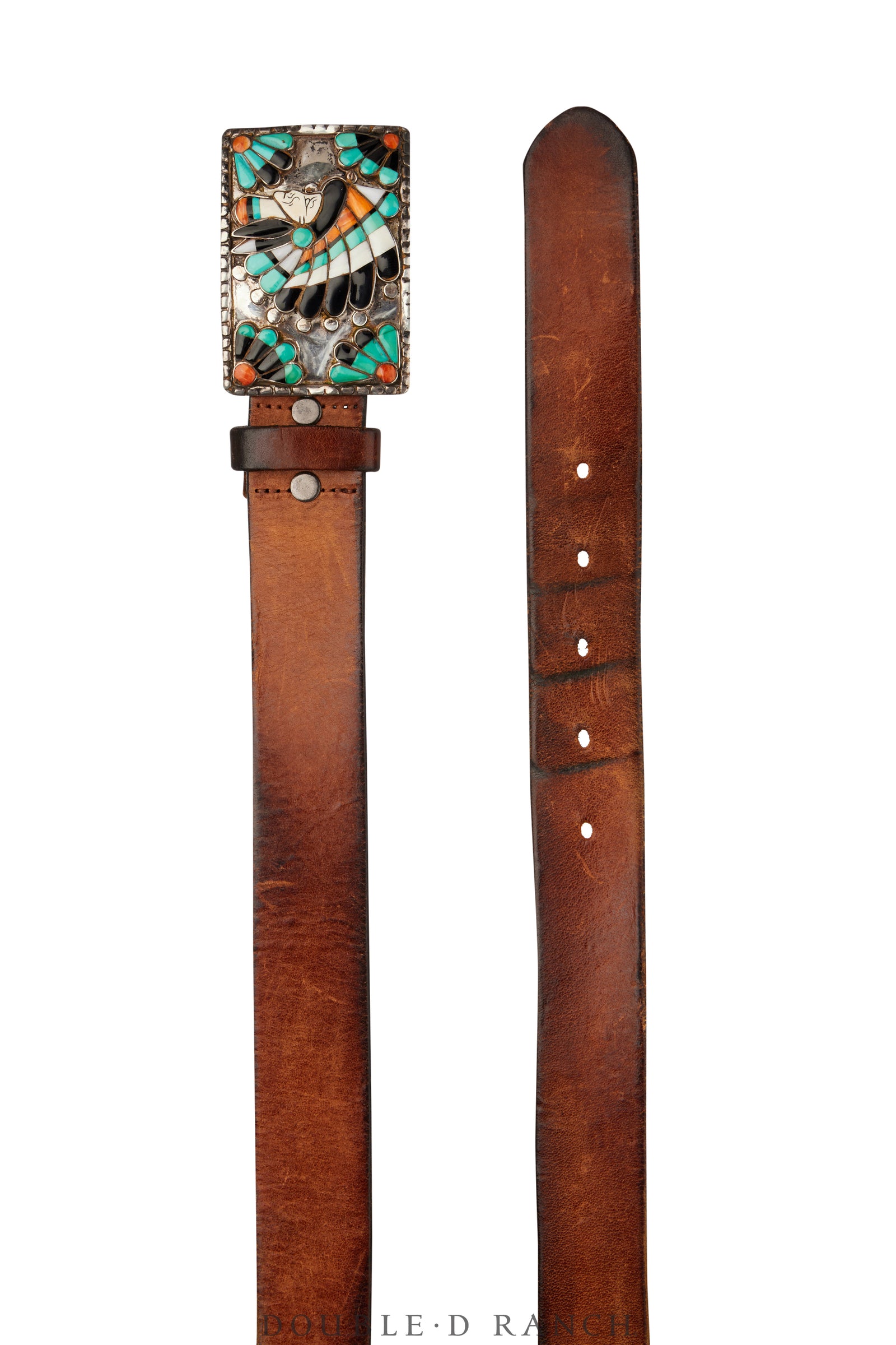 Belt, A Vintage, Buckle, Inlay, Chief's Head, Ralph Quam Hallmark, Vintage, 717