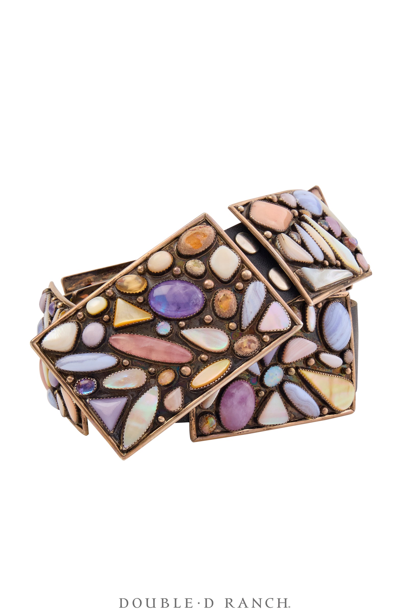 Belt, A Vintage, Concho, Opal, Rose Quartz, Amethyst and Other Stones, Hallmark, Vintage, 730