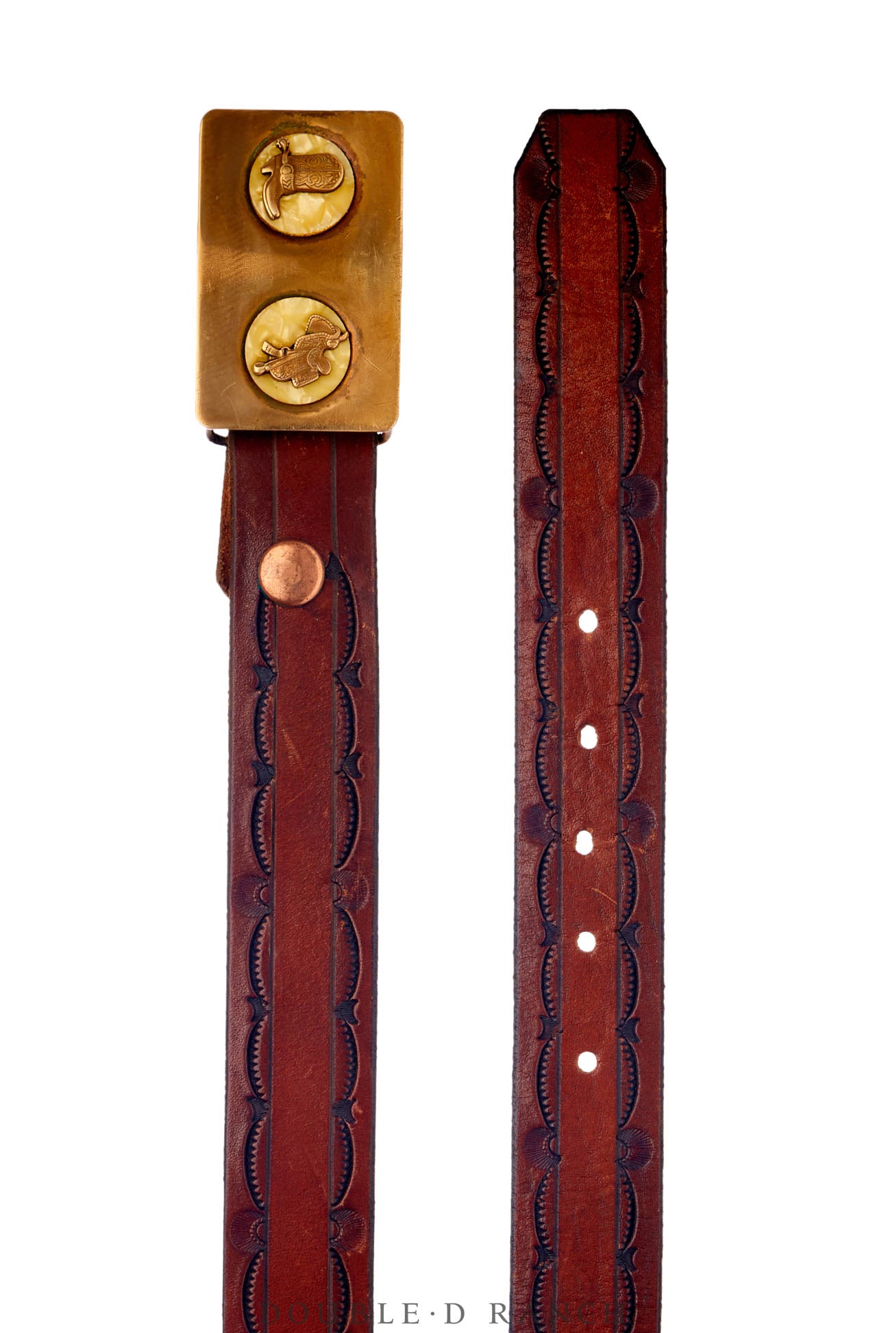 Belt, A Vintage, Buckle, Kitsch, Western, Boot & Saddle, Laminate, Vintage, 827