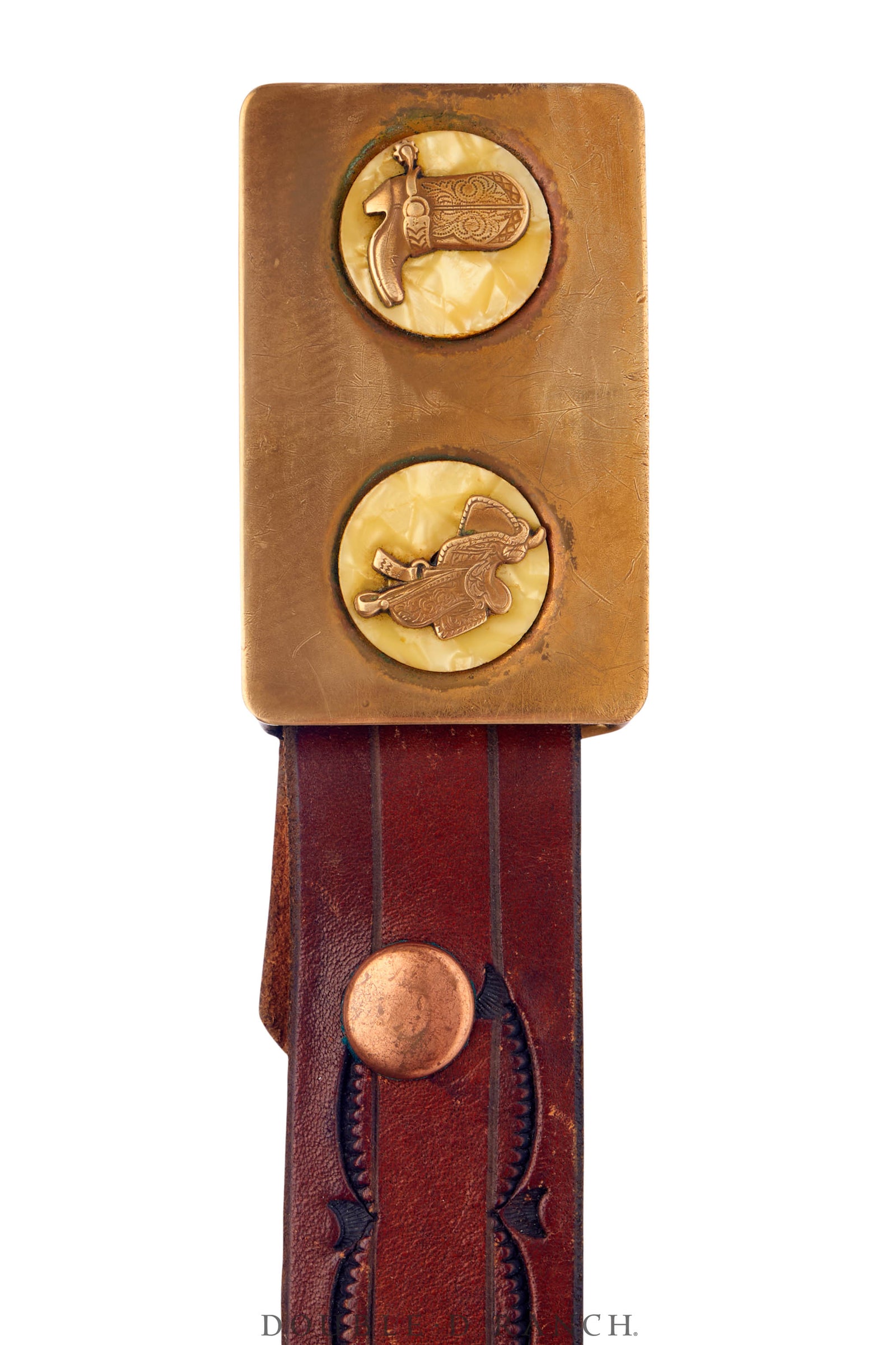 Belt, A Vintage, Buckle, Kitsch, Western, Boot & Saddle, Laminate, Vintage, 827