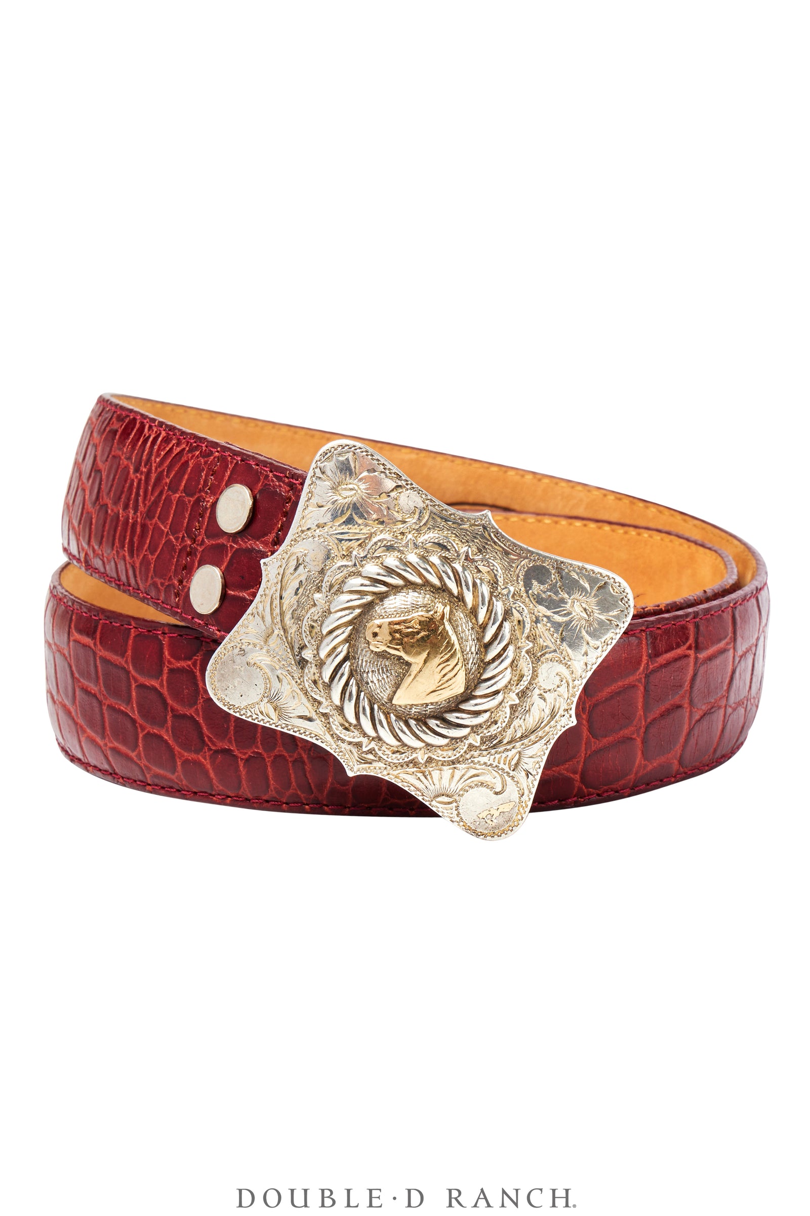 Belt, A Vintage, Buckle, Western, Horse Profile, 14K, Keyston Hallmark, Vintage, 658