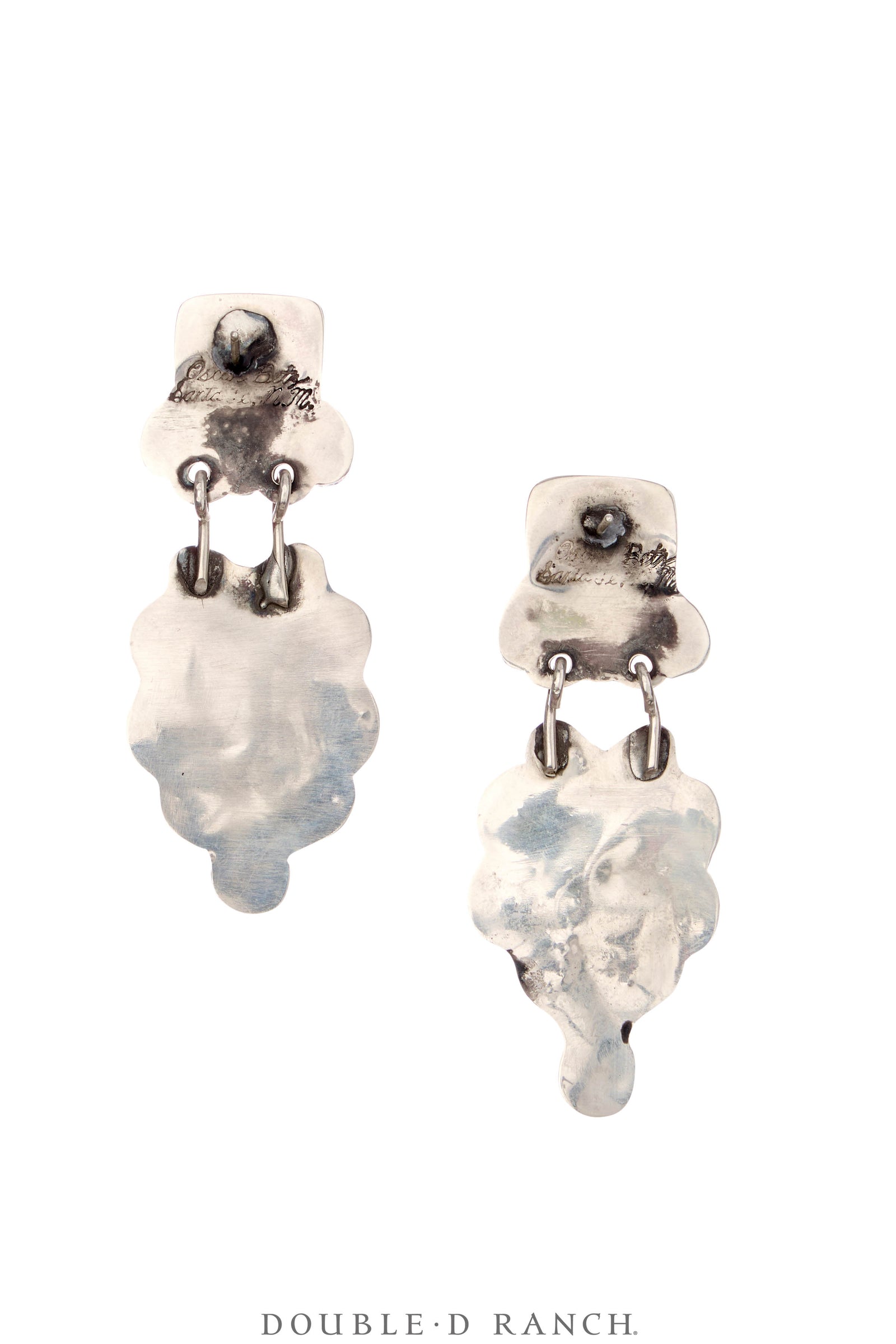 Earrings, Oscar Betz, Triangle, Turquoise, Calcite, Hallmark, Contemporary, 2085