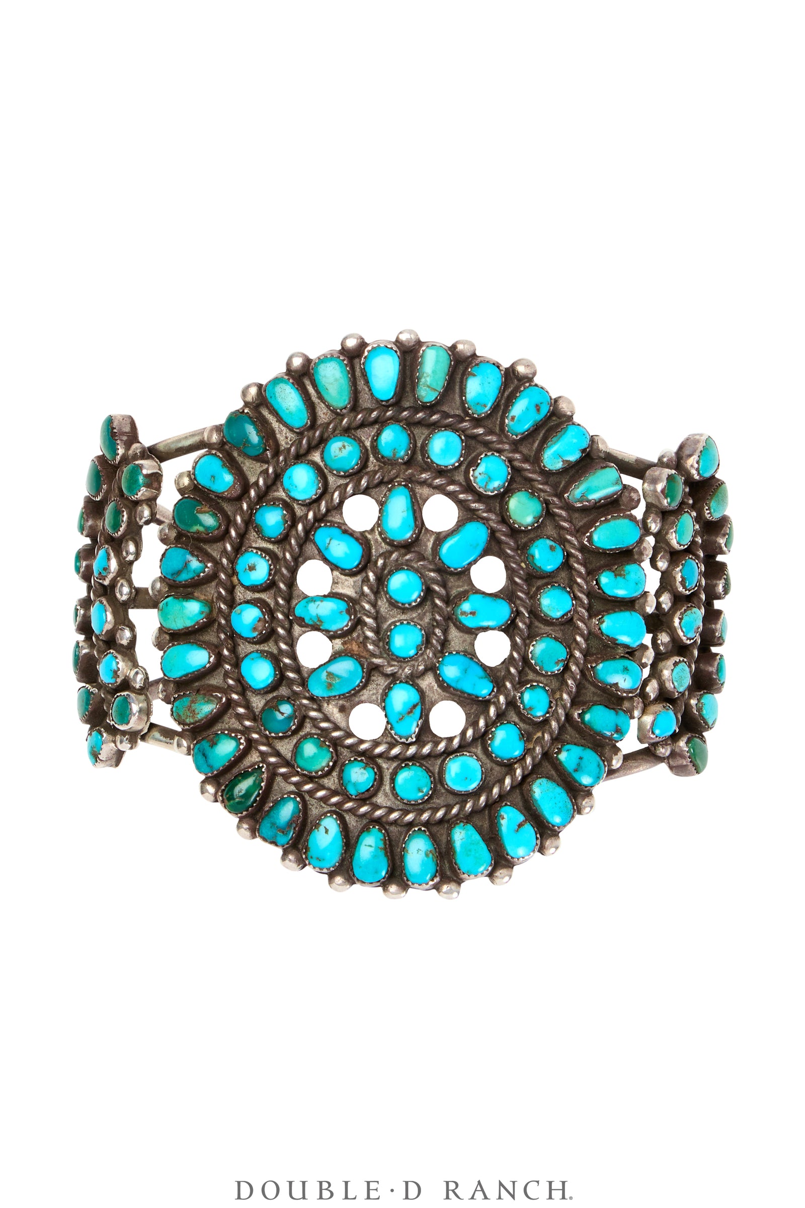 Cuff, Cluster, Turquoise, Hallmark, Vintage, Old Pawn, 3852