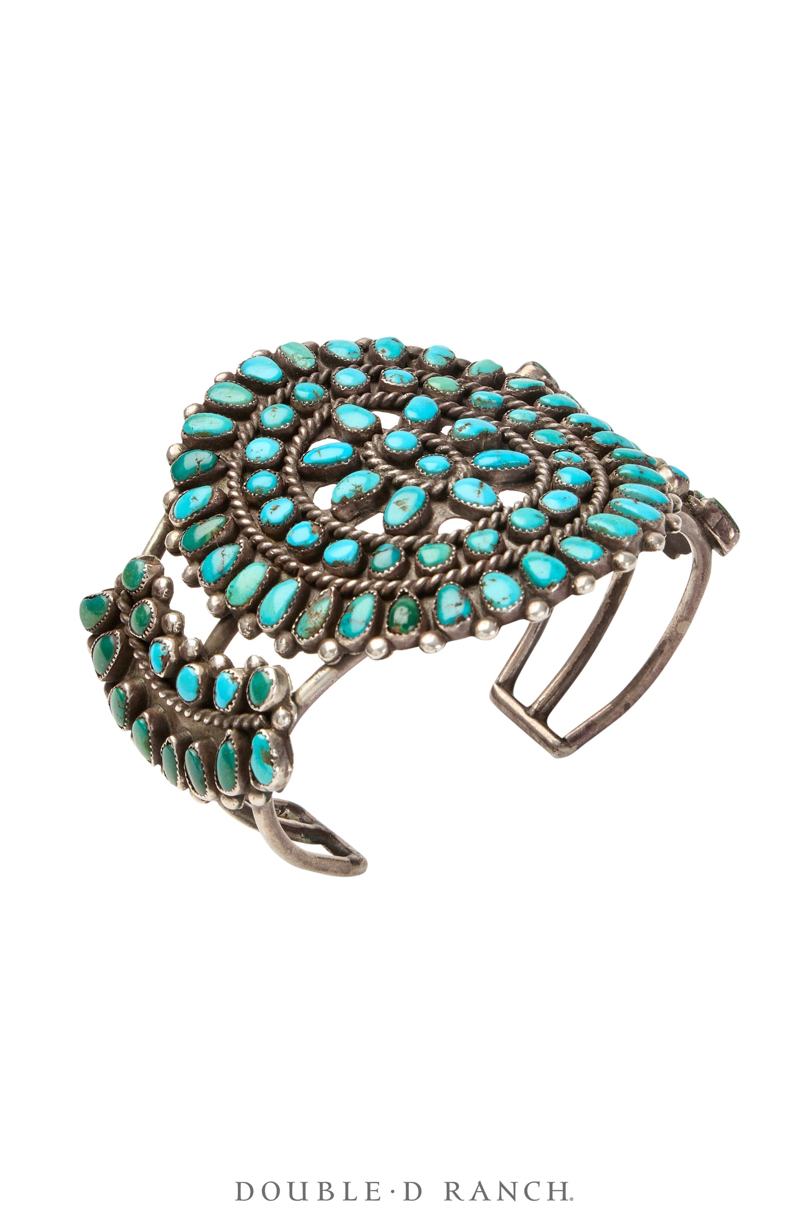 Cuff, Cluster, Turquoise, Hallmark, Vintage, Old Pawn, 3852