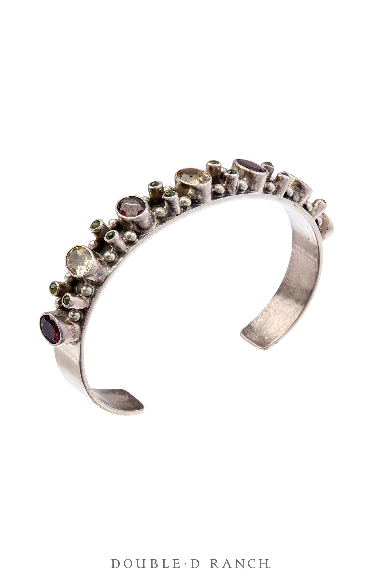 Cuff, Faceted Jewels, Row, Citrine, Garnet, Hallmark, Contemporary, 3949