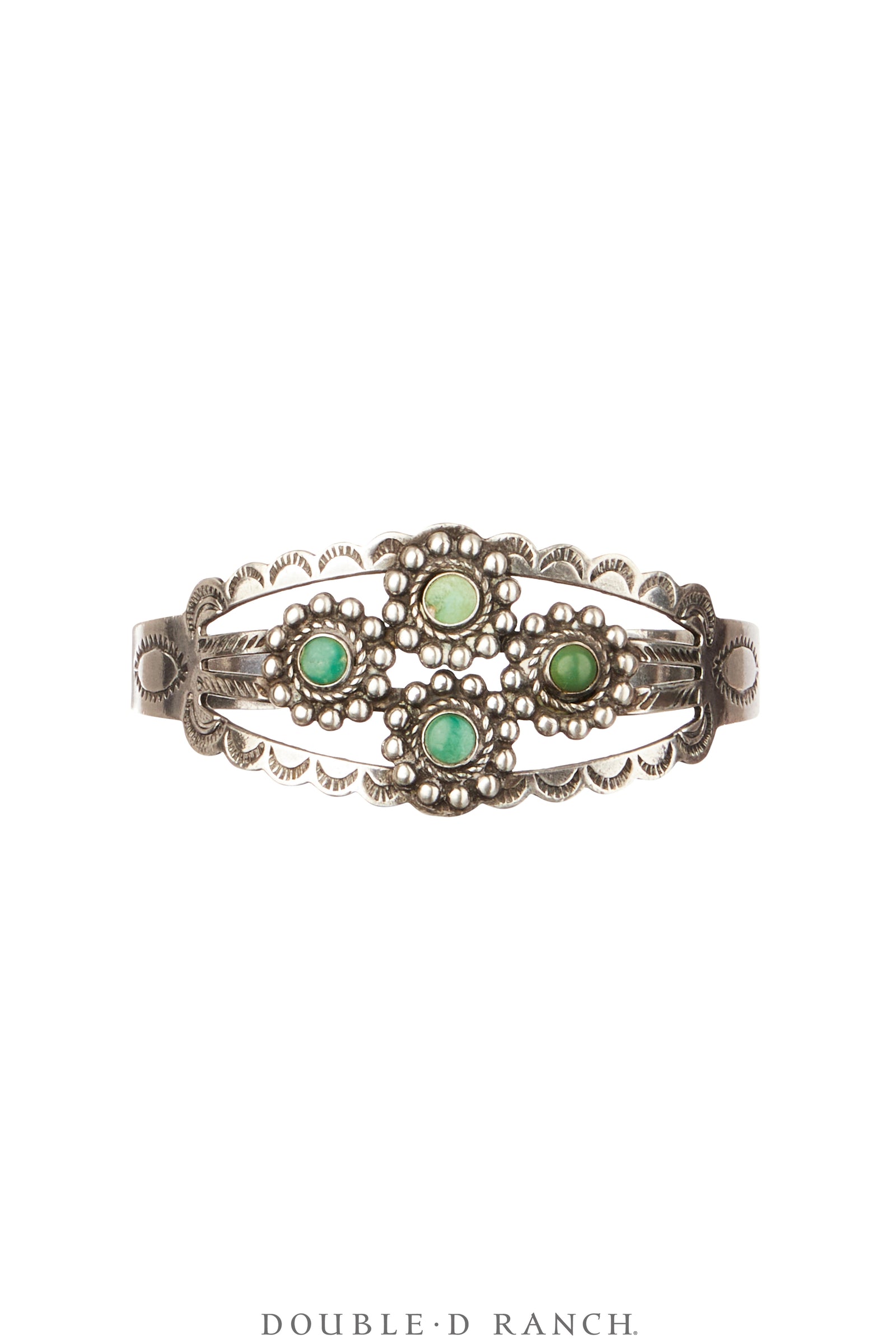 Cuff, Fred Harvey Railroad Era, Turquoise, Triple Bar, Vintage ‘30s, 3970